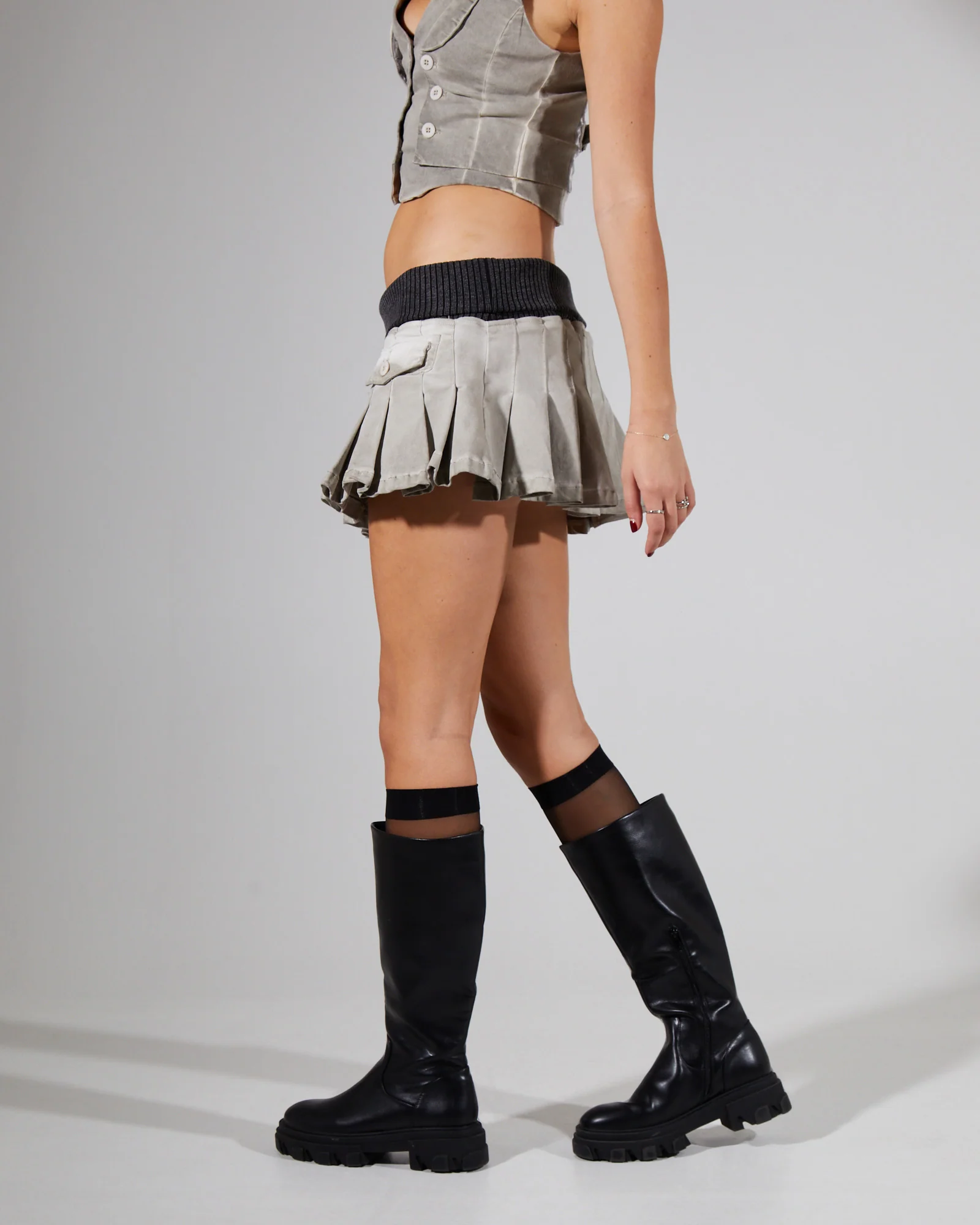 Lila Dirty Wash Mini Skirt - Image 3