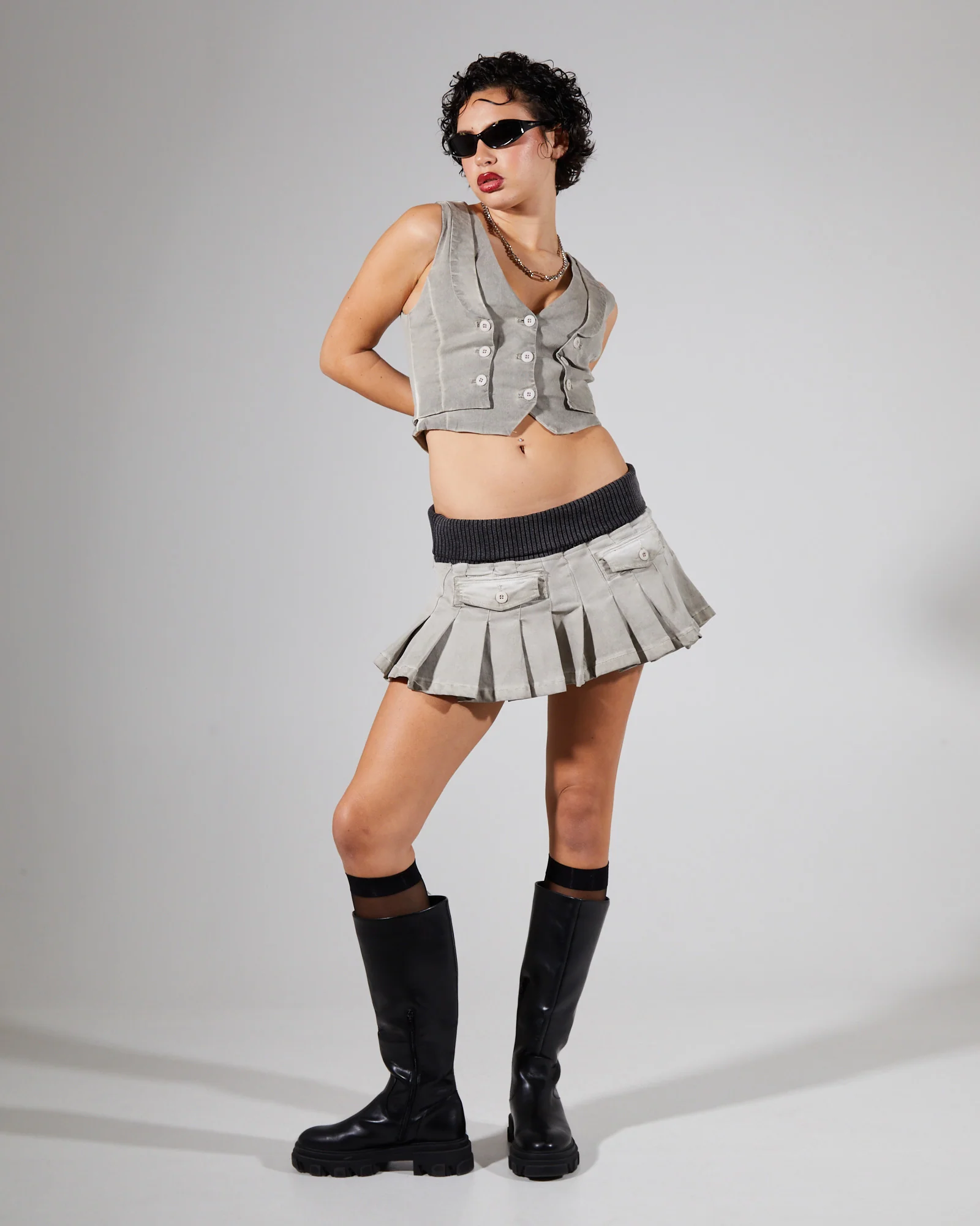 Lila Dirty Wash Waistcoat - Image 3