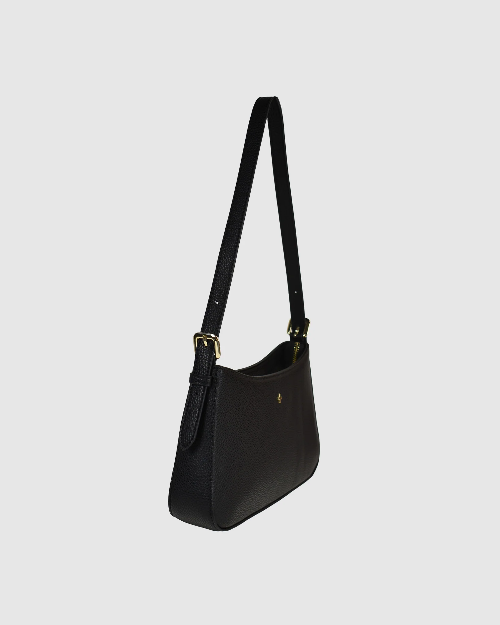 Lilu Shoulder Bag in Black Pebble Gold - Image 3