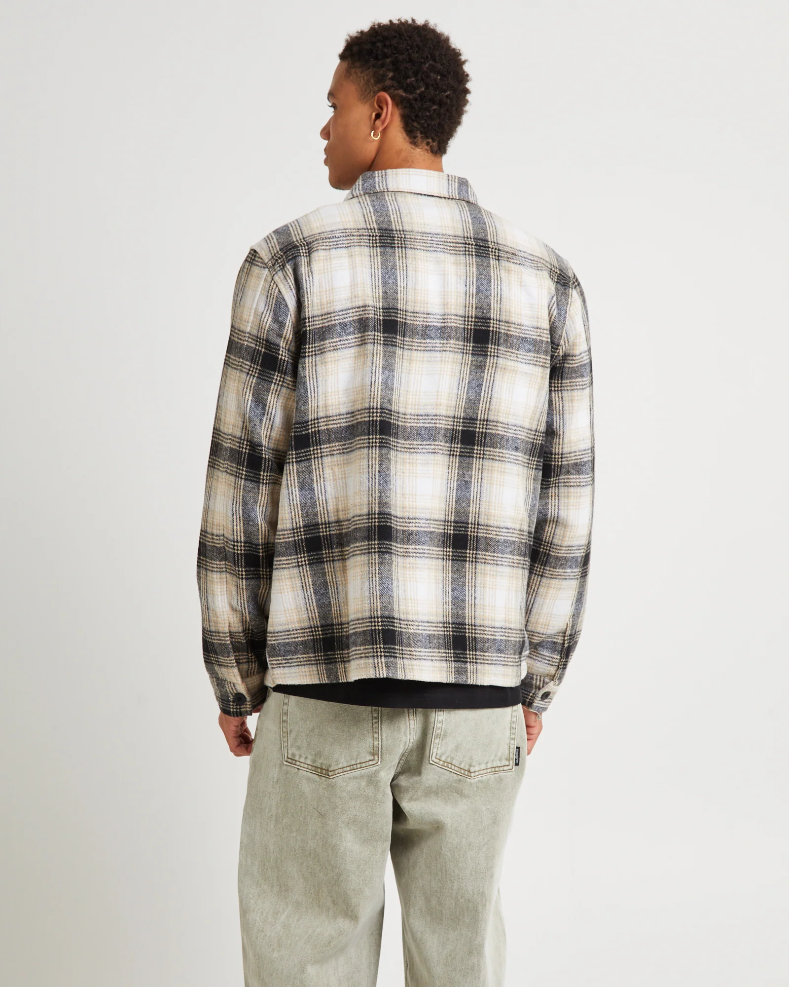 Lined Overshirt Black/Tan - Image 2