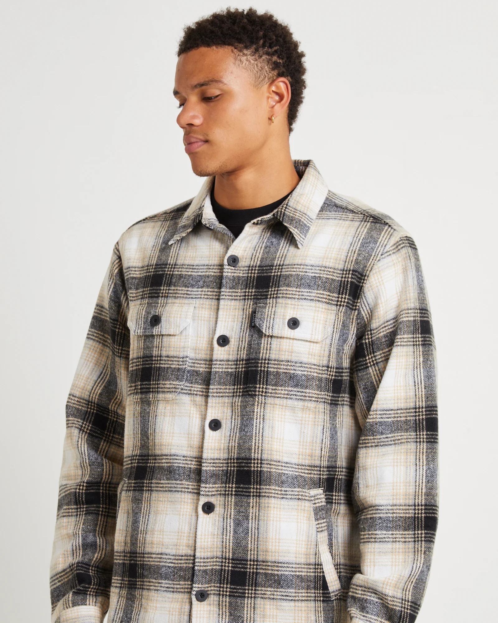 Lined Overshirt Black/Tan - Image 6