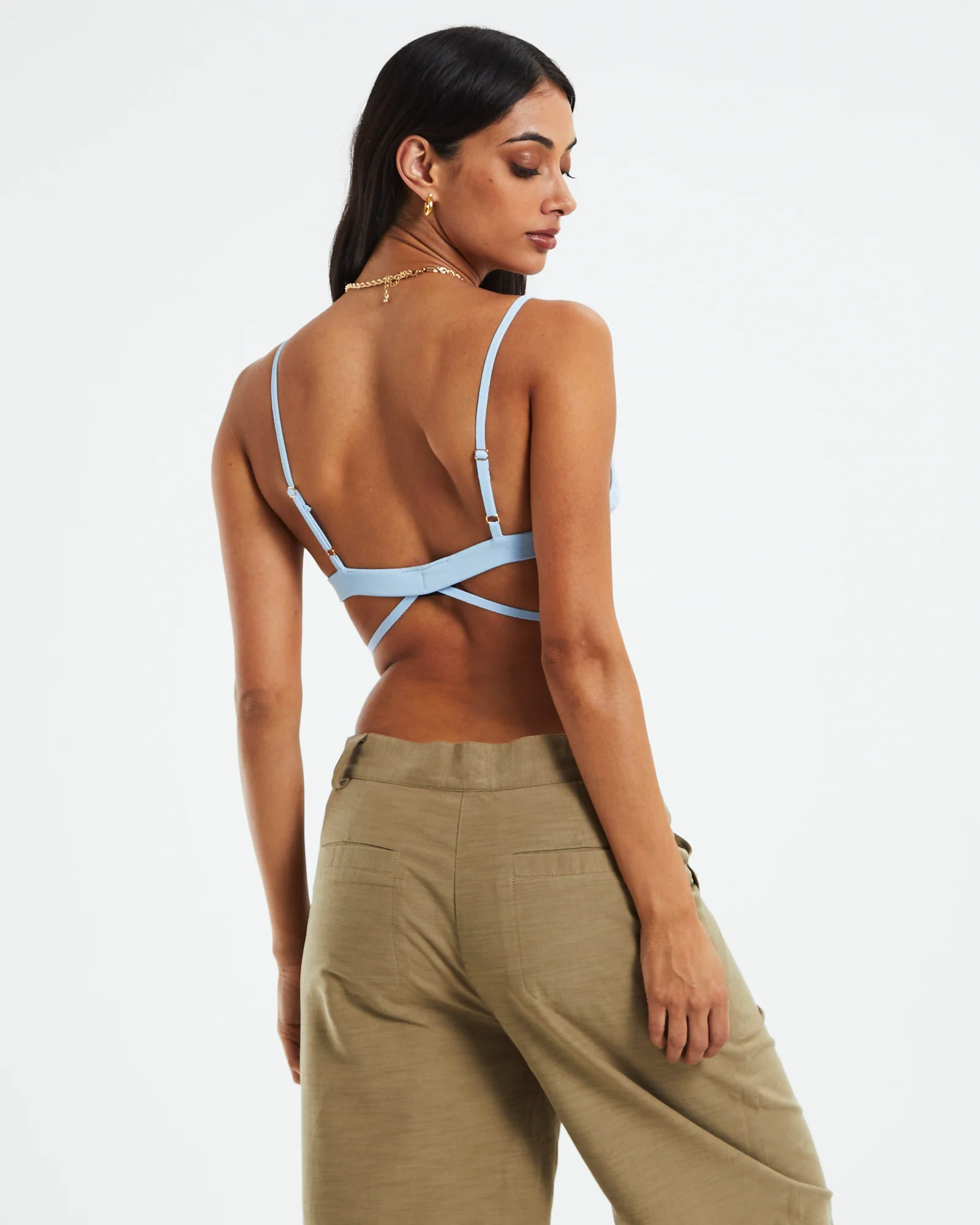 Lisa Strappy Knit Bralette Blue - Image 3