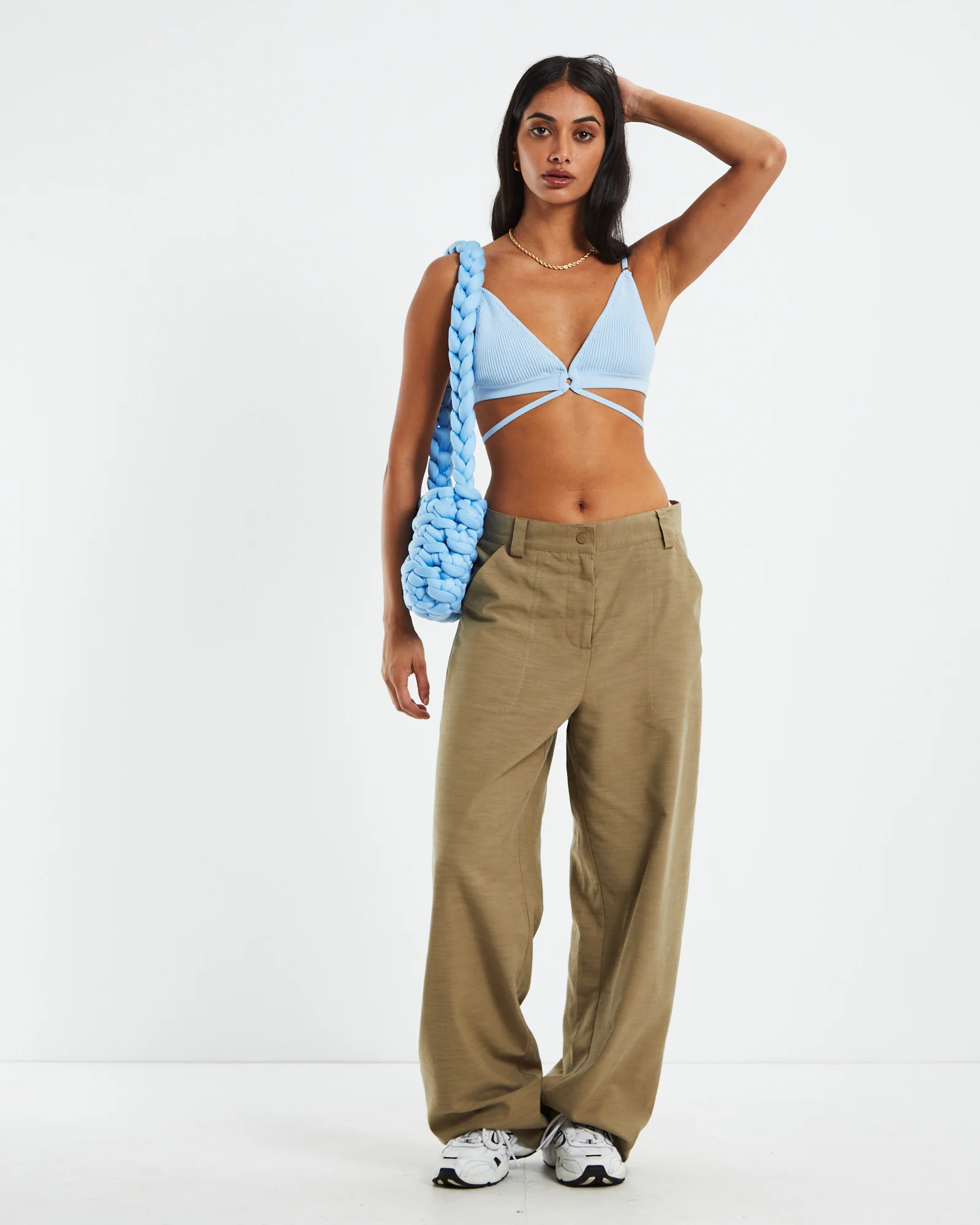 Lisa Strappy Knit Bralette Blue - Image 4