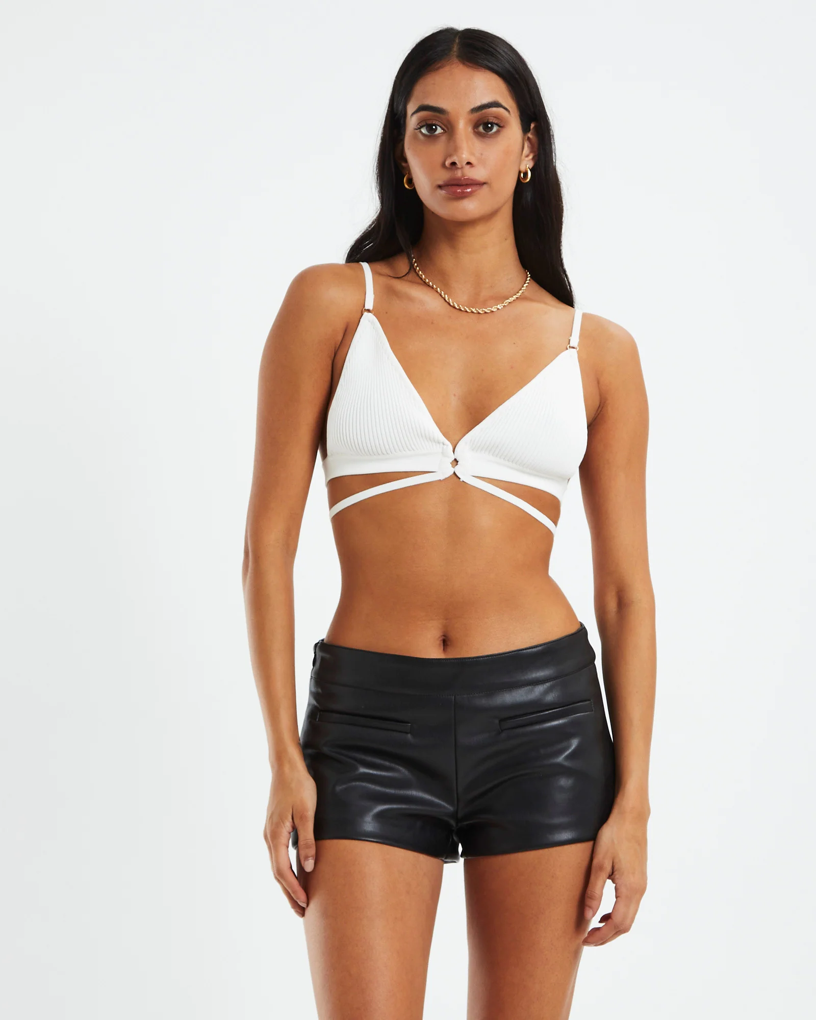 Lisa Strappy Knit Bralette White - Image 2