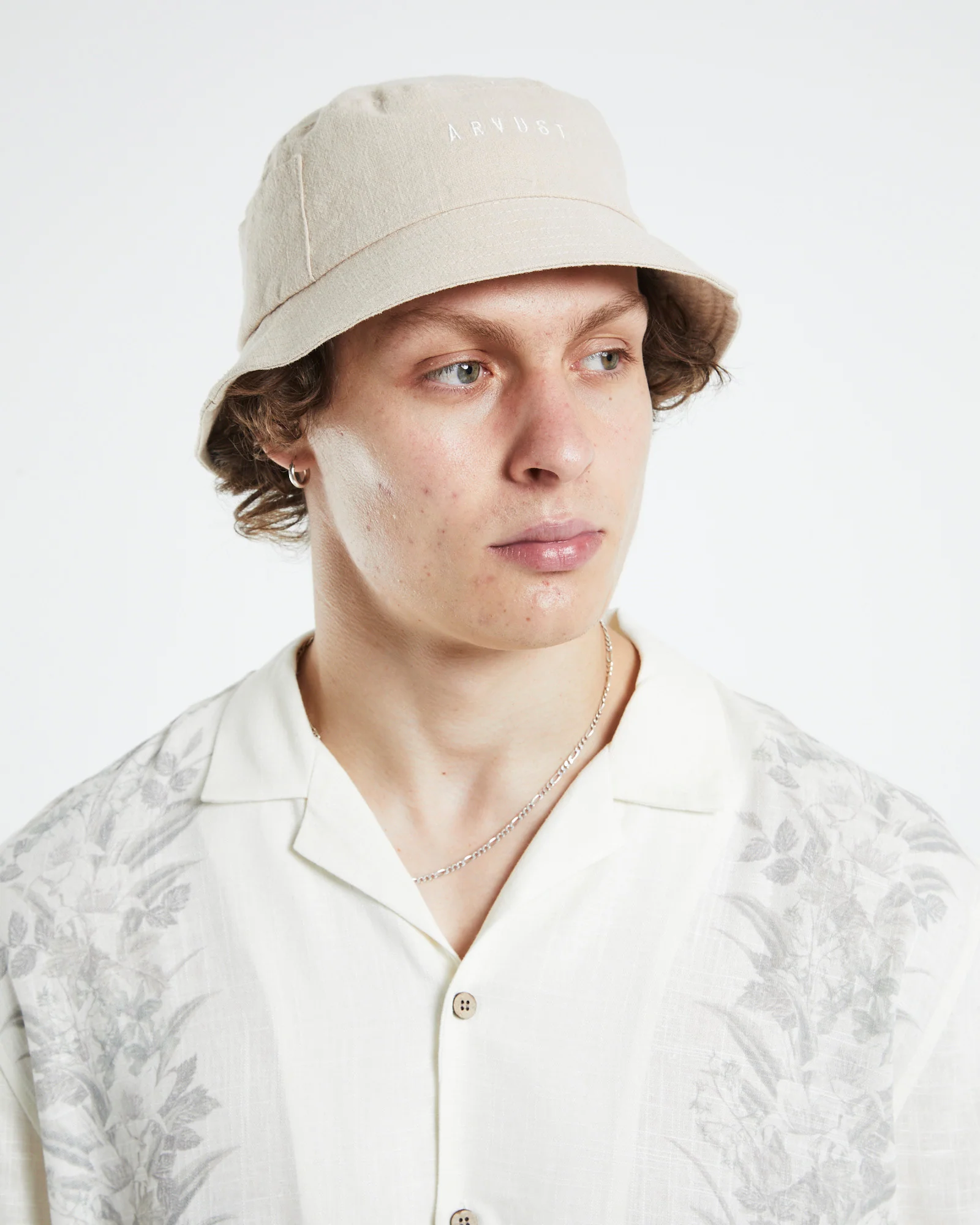 Logo Linen Bucket Hat Natural - Image 5