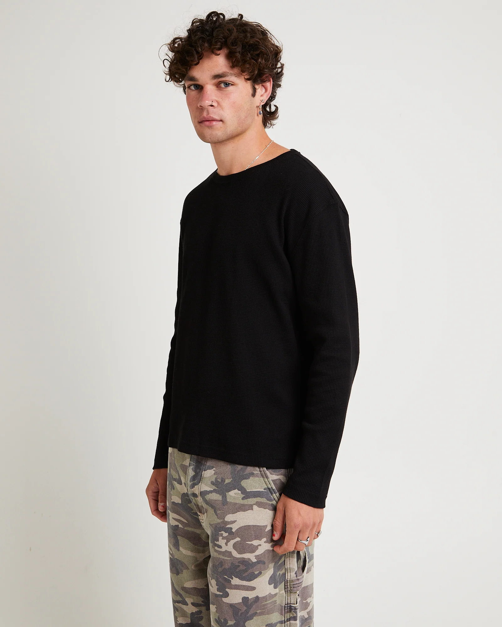 Long Sleeve Waffle Shirt - Image 4