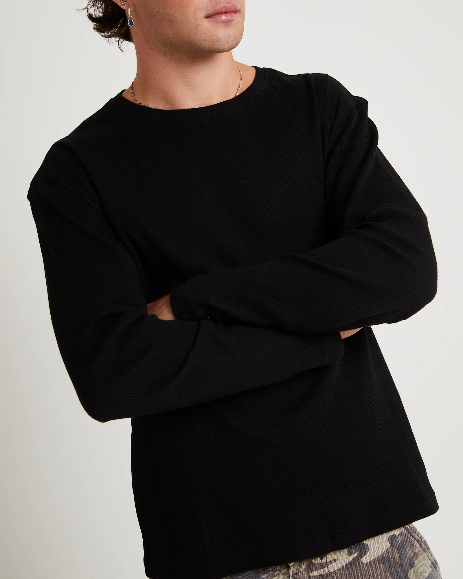 Long Sleeve Waffle Shirt - Image 5