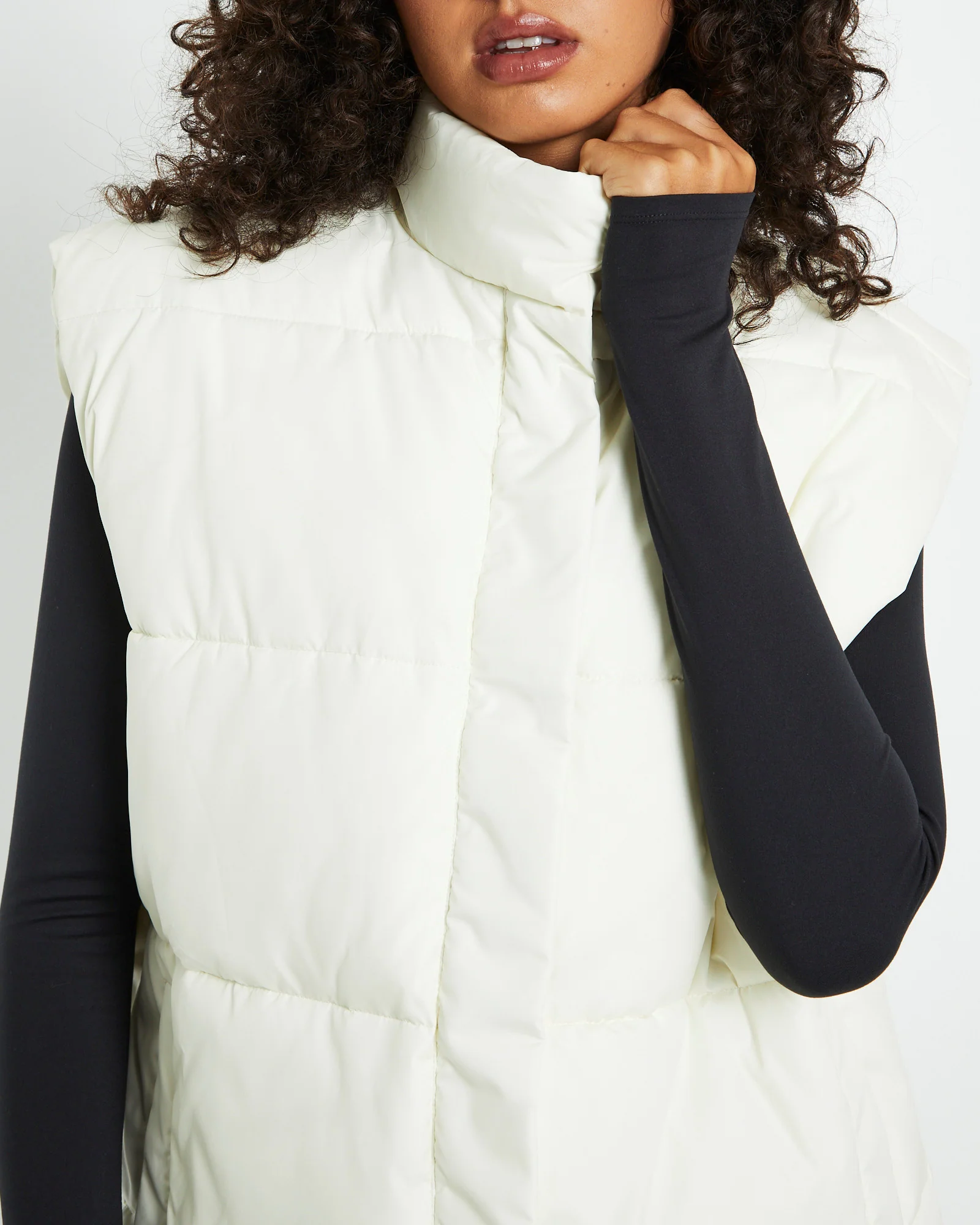 Longline Casey Puffer Vest Milk White - Image 6