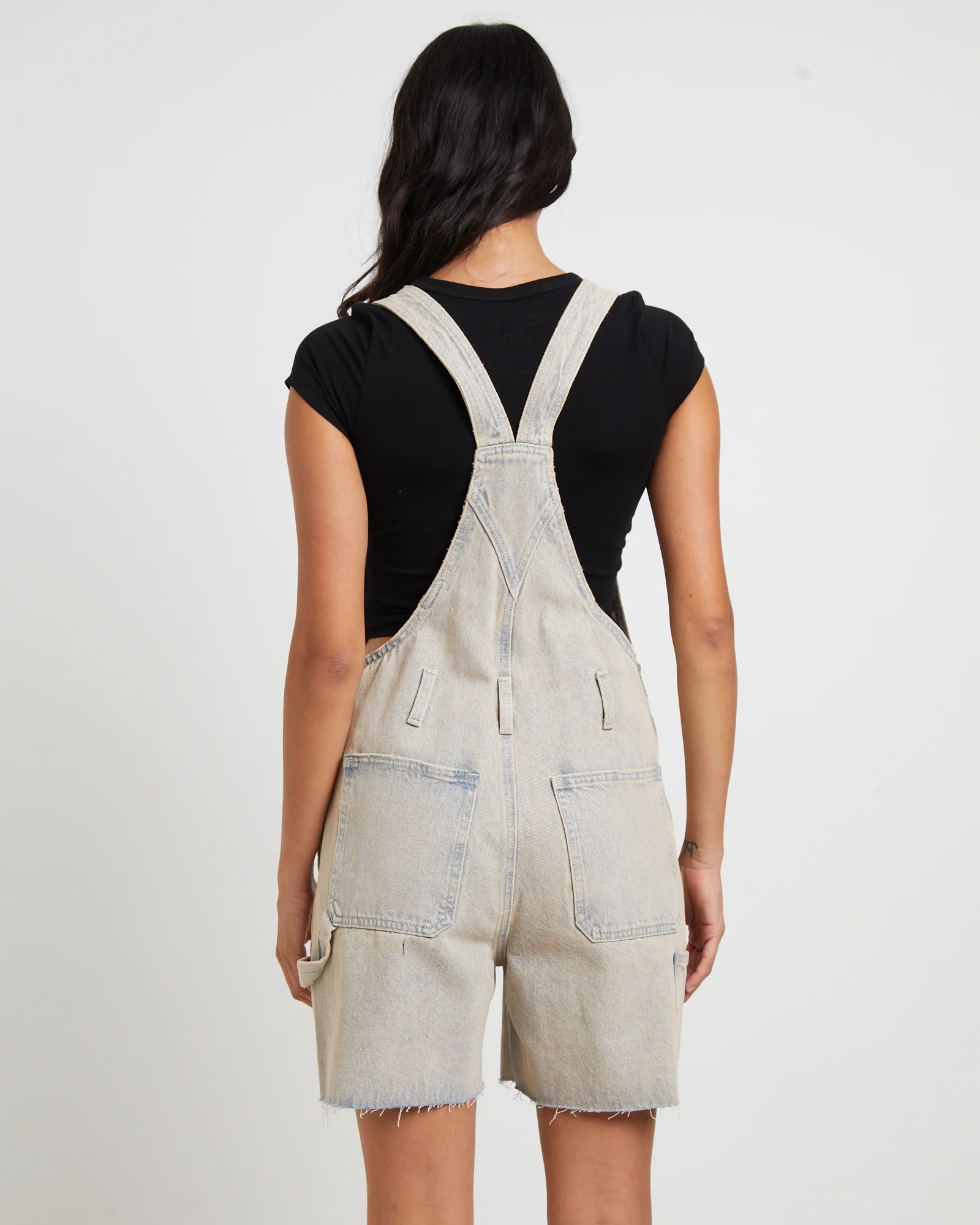 Longline Overdye Overalls in Peachy - Image 2