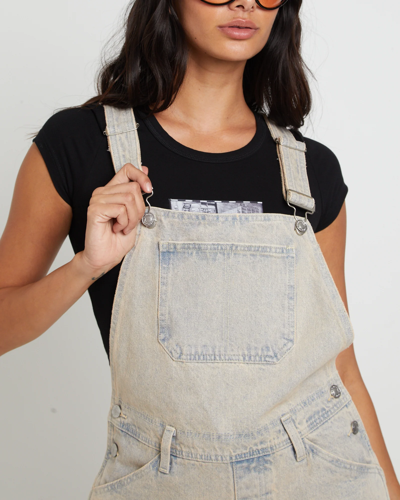 Longline Overdye Overalls in Peachy - Image 5