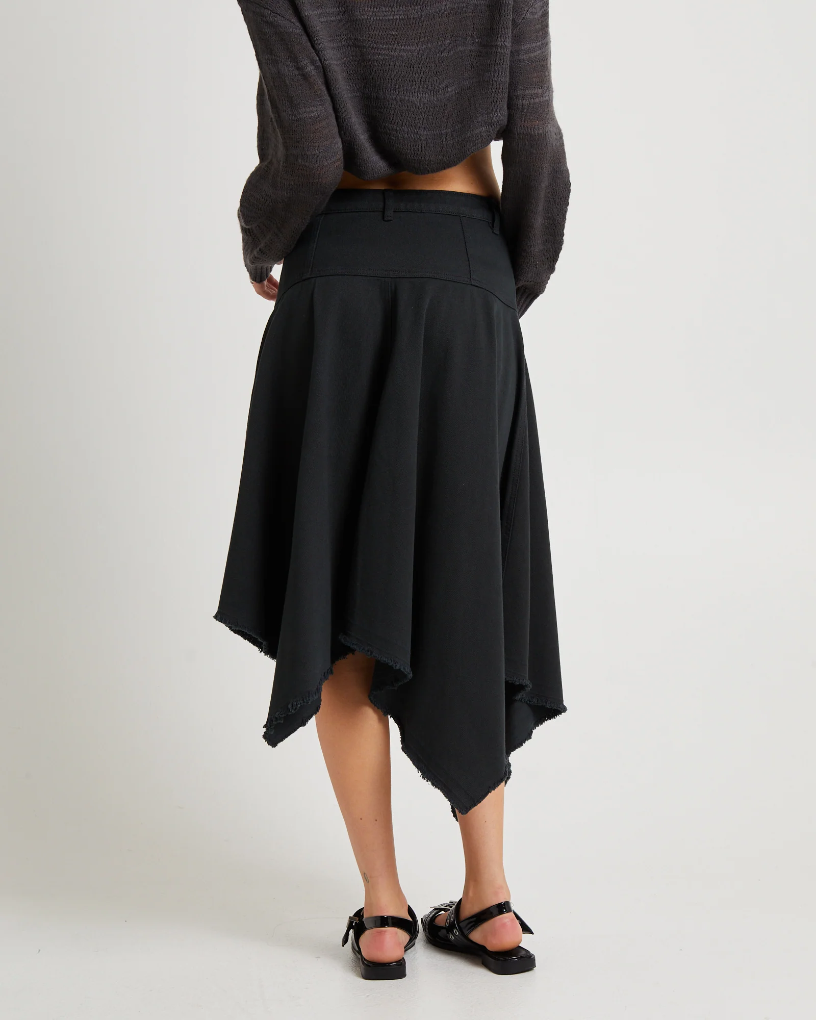 Lopez Handkerchief Hem Denim Skirt - Image 2