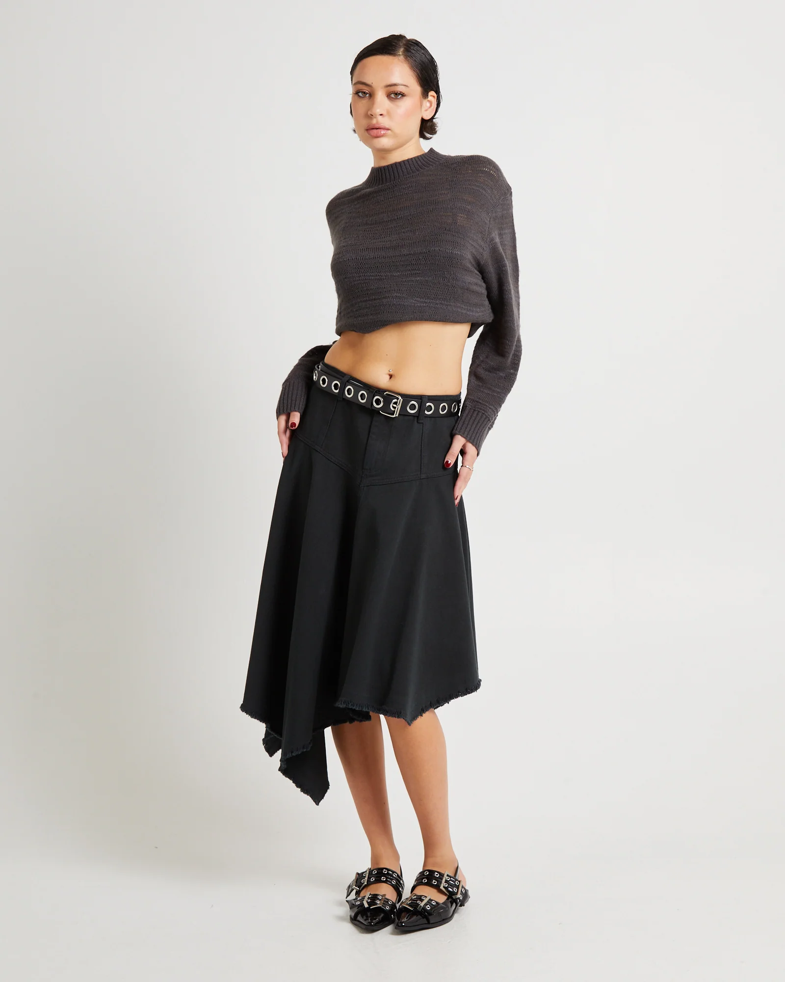 Lopez Handkerchief Hem Denim Skirt - Image 3