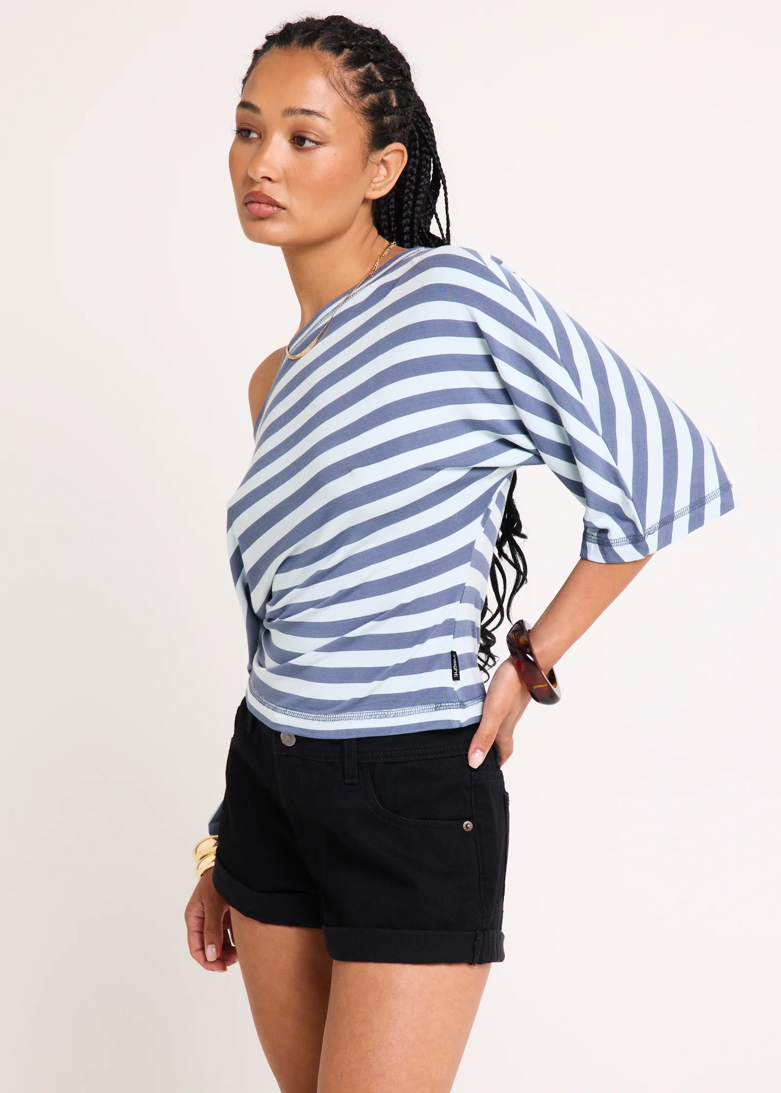 Lorde Stripe Assymetric Top - Image 2