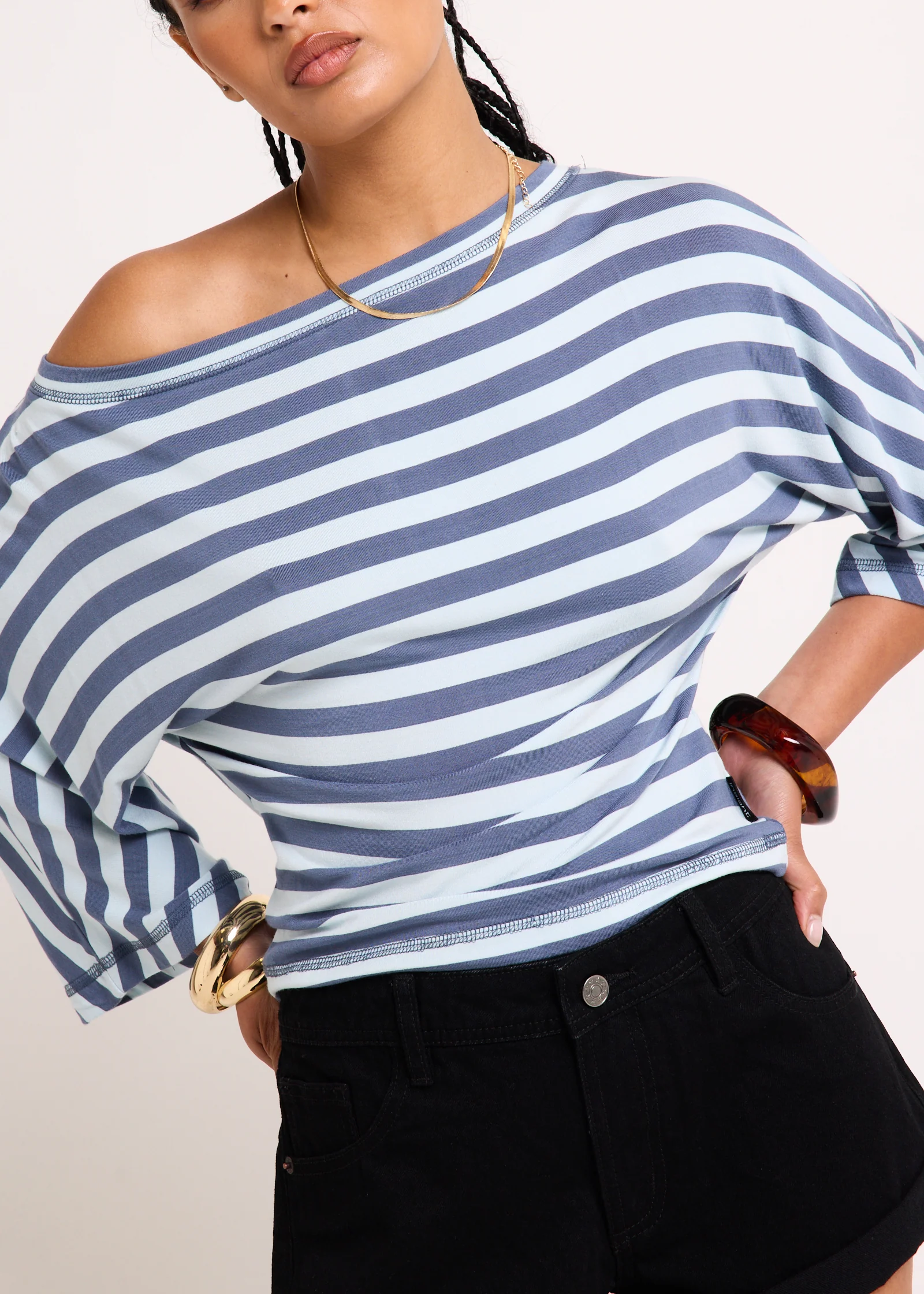 Lorde Stripe Assymetric Top - Image 6