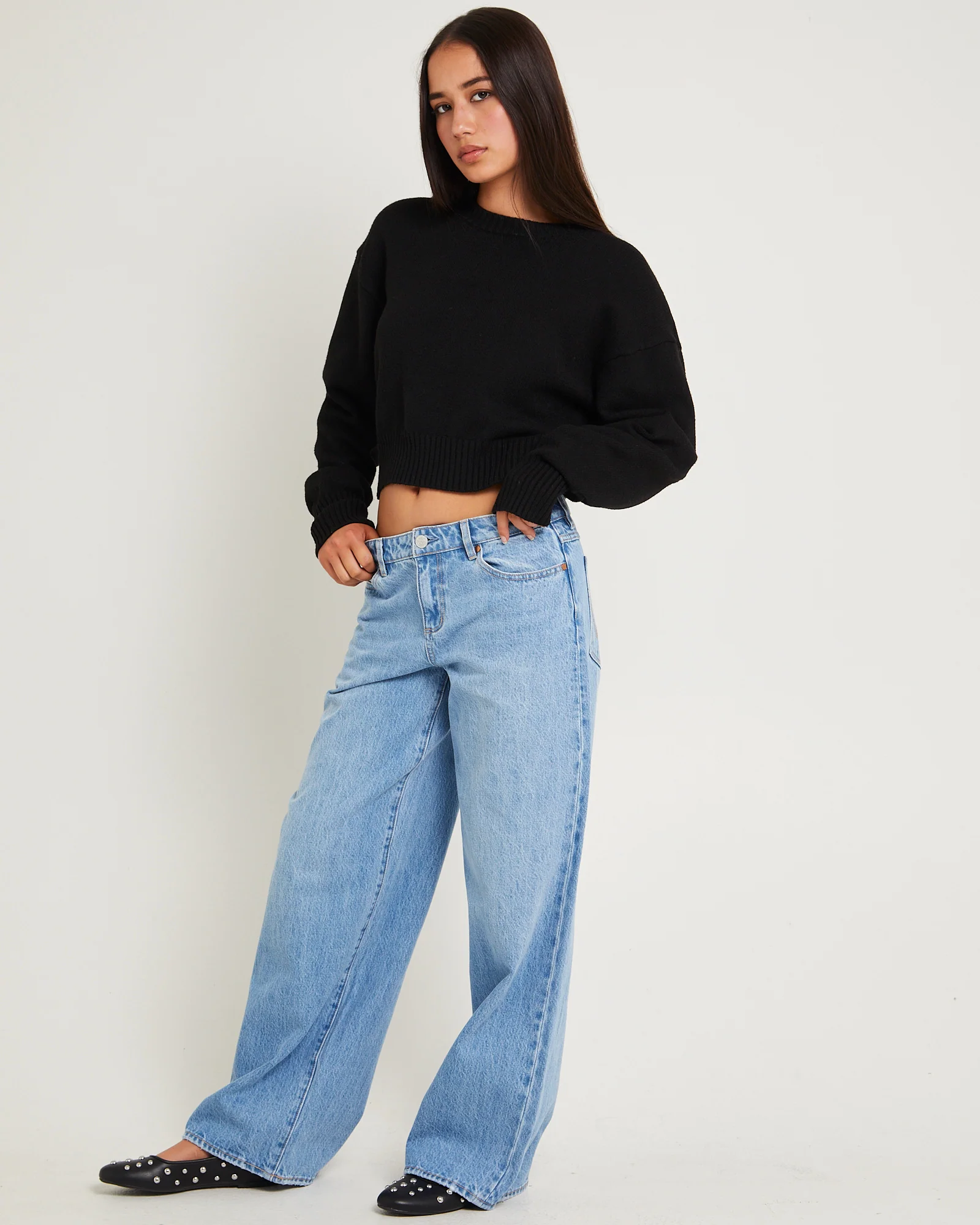 Low Farrah Baggy Denim Jeans Blue River - Image 2