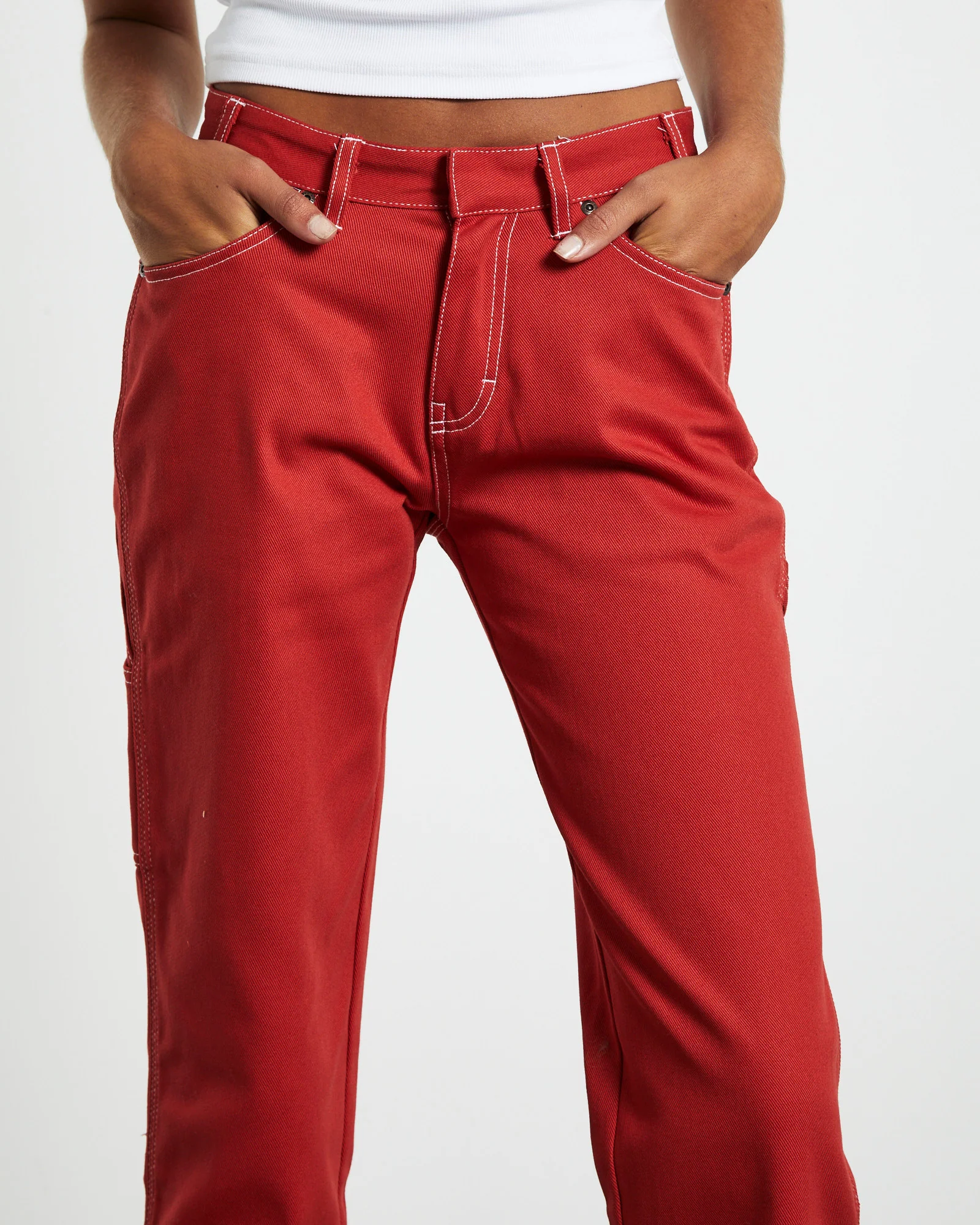 Low Rider Twill Carpenter Pants Cherry Red - Image 5