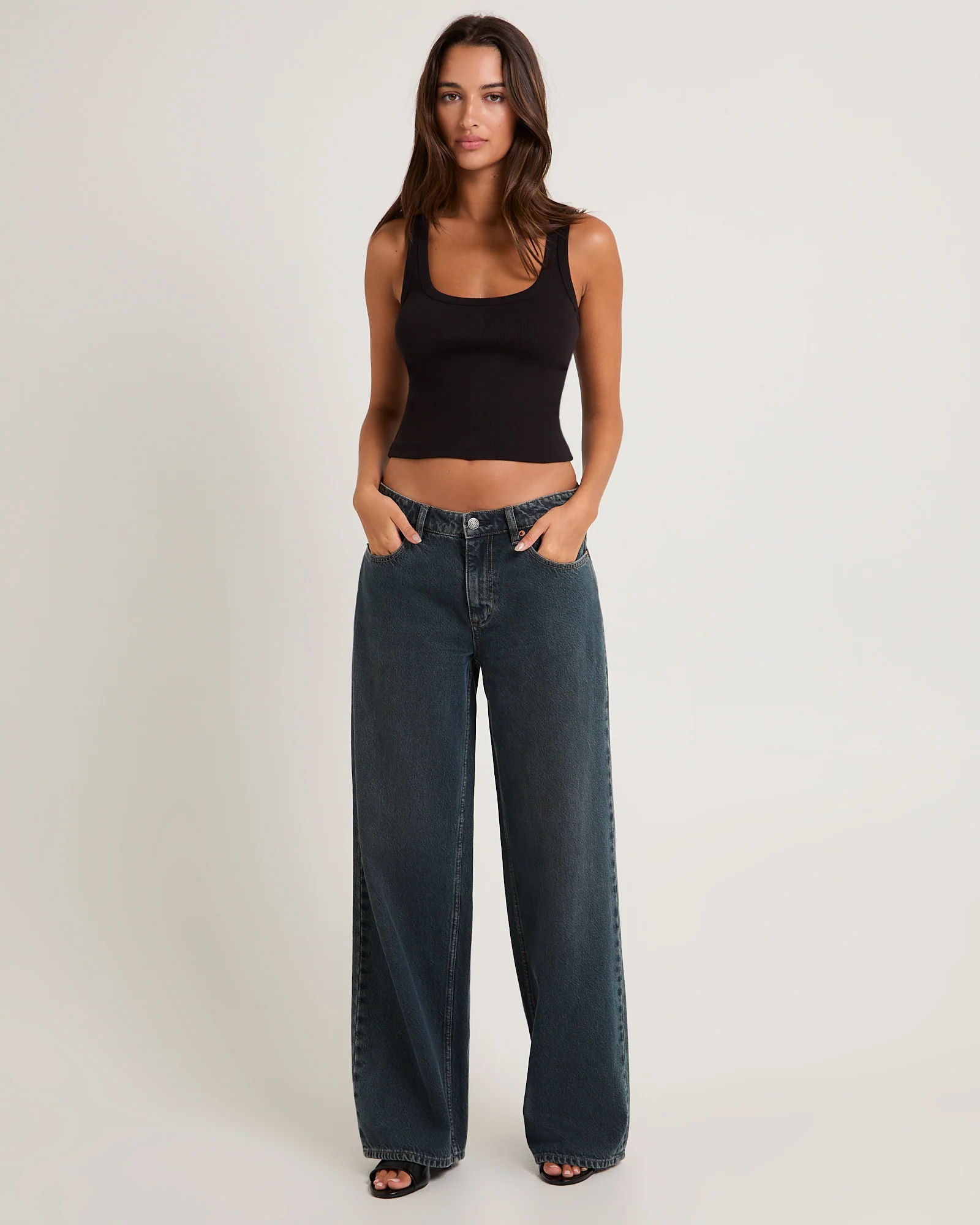 Low Slouched Denim Jeans Smoked Tea - Image 3