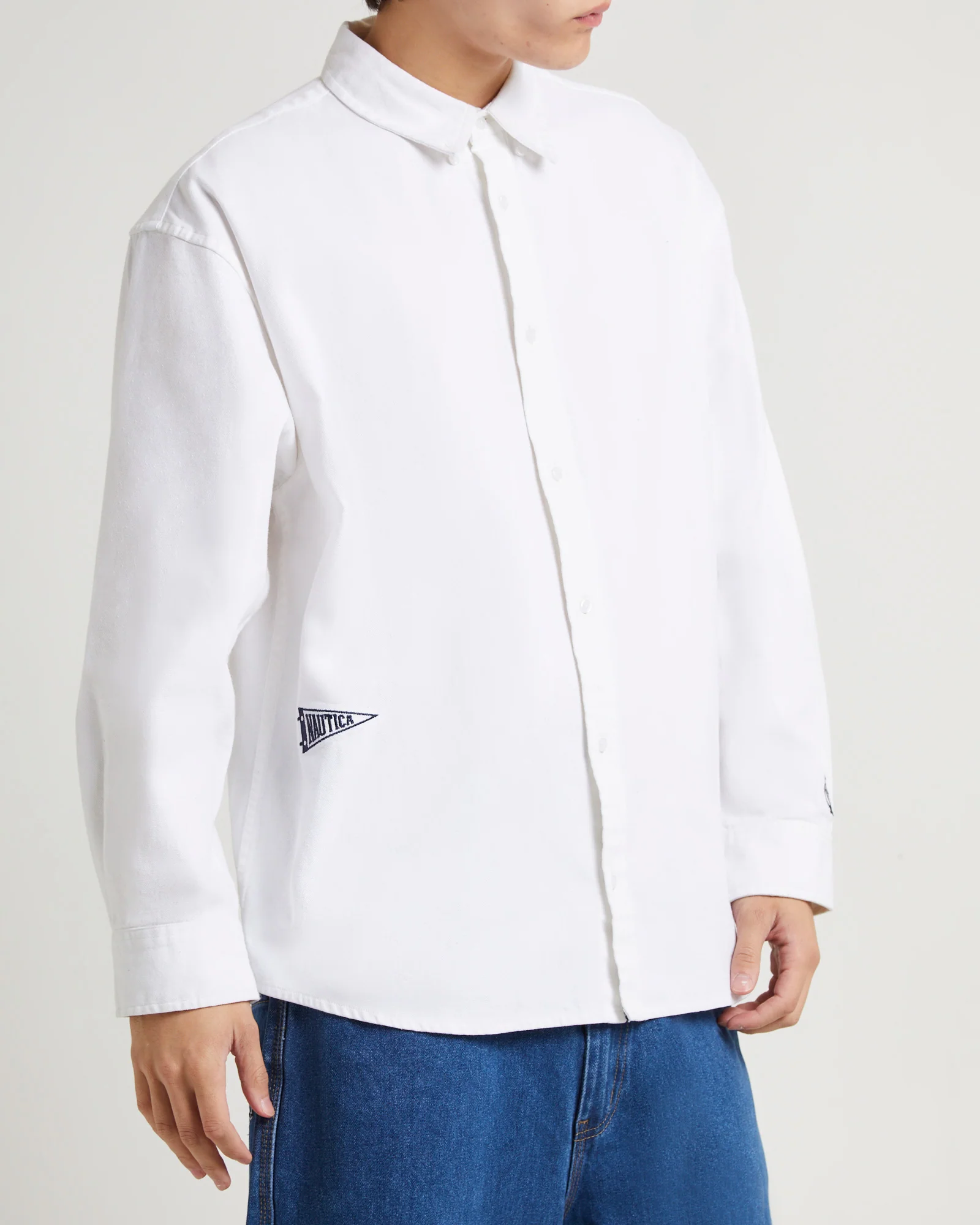 Loxana Heavyweight Long Sleeve Shirt White - Image 5