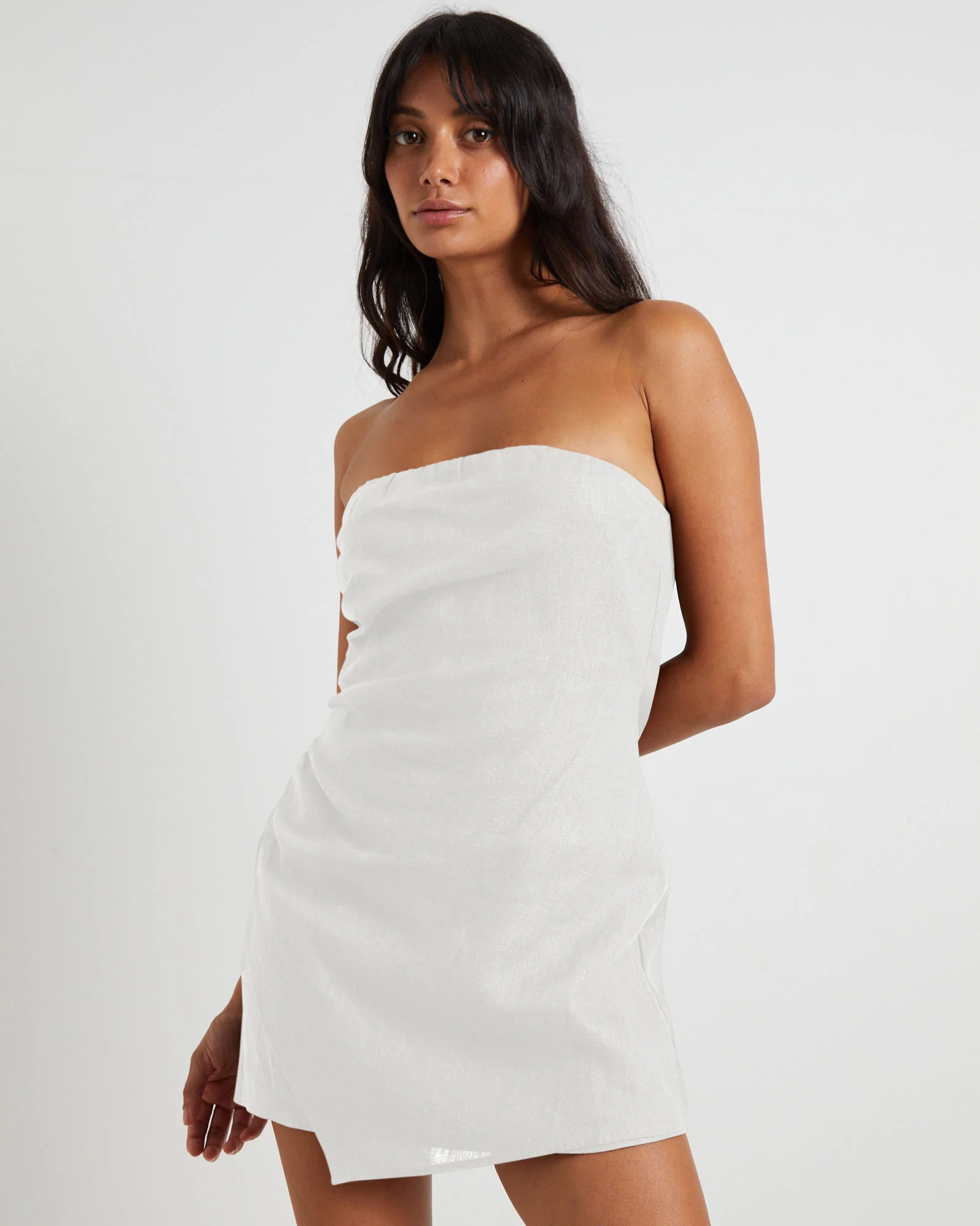 Lui Linen Mini Dress White - Image 5