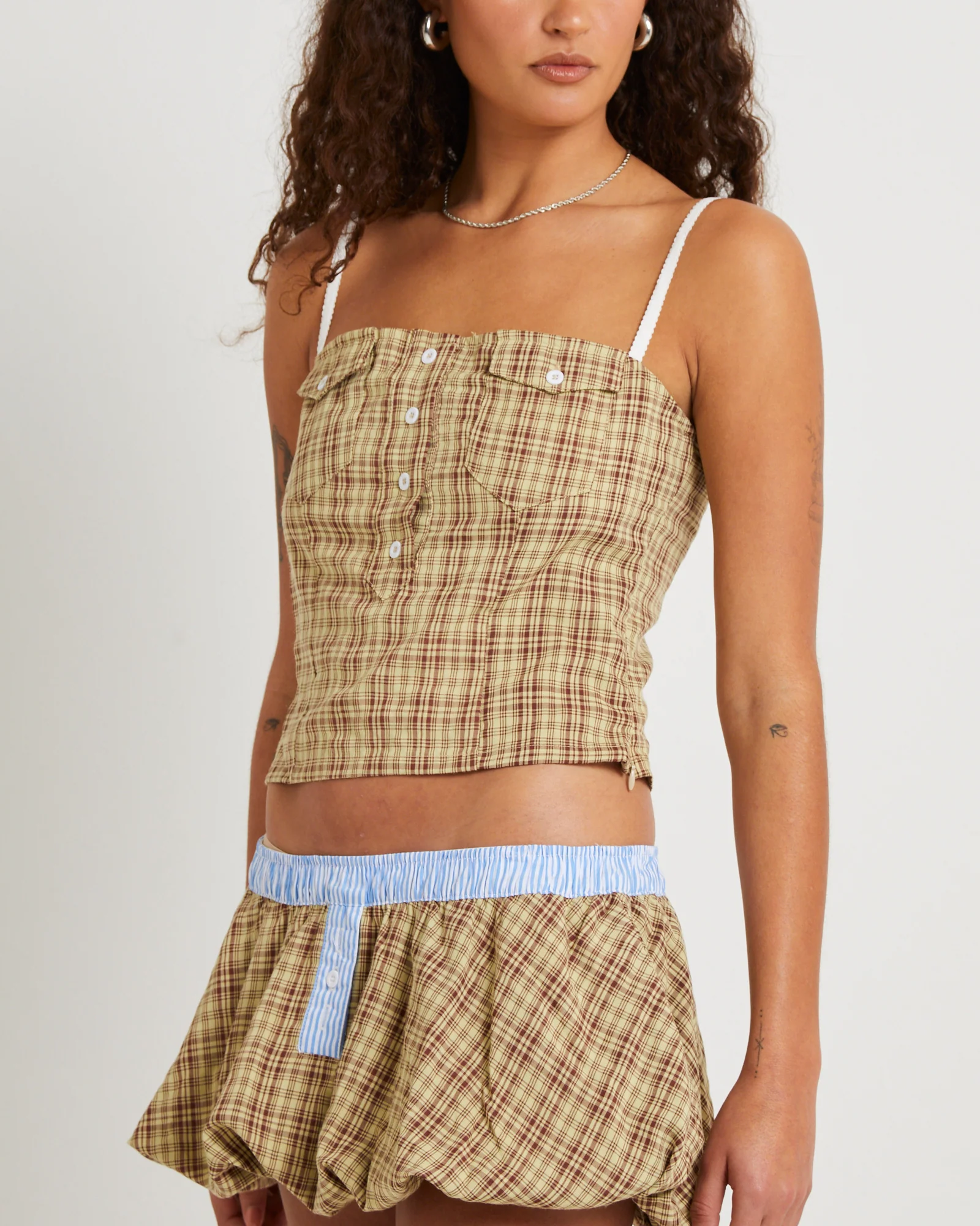 Lulu Check Corset Top - Image 5