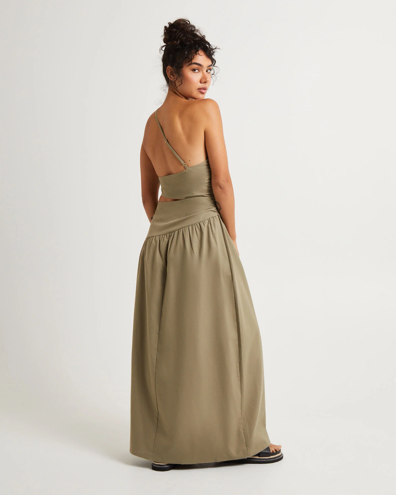 Luna One Shoulder Cut Out Maxi Dress - Image 2