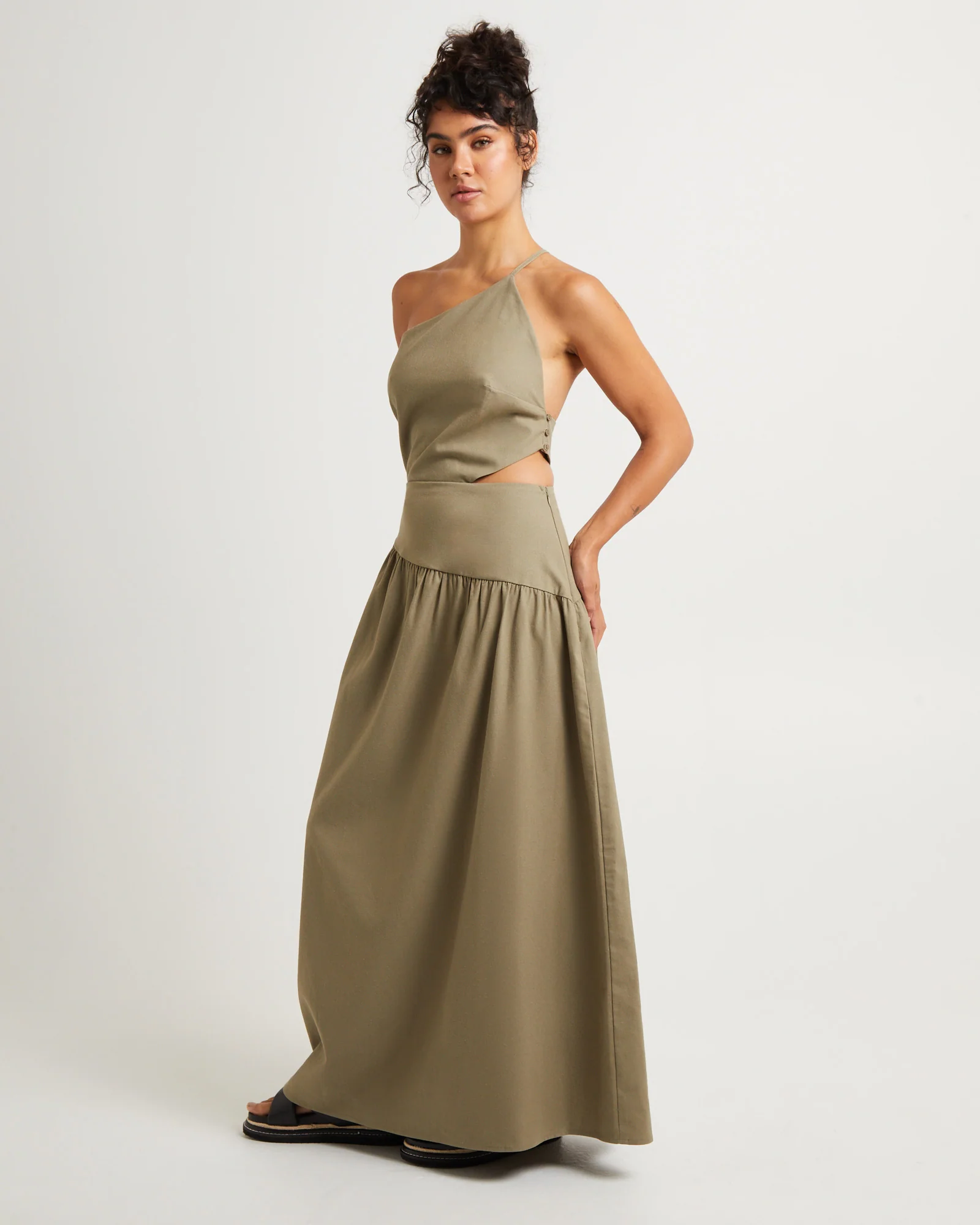Luna One Shoulder Cut Out Maxi Dress - Image 4