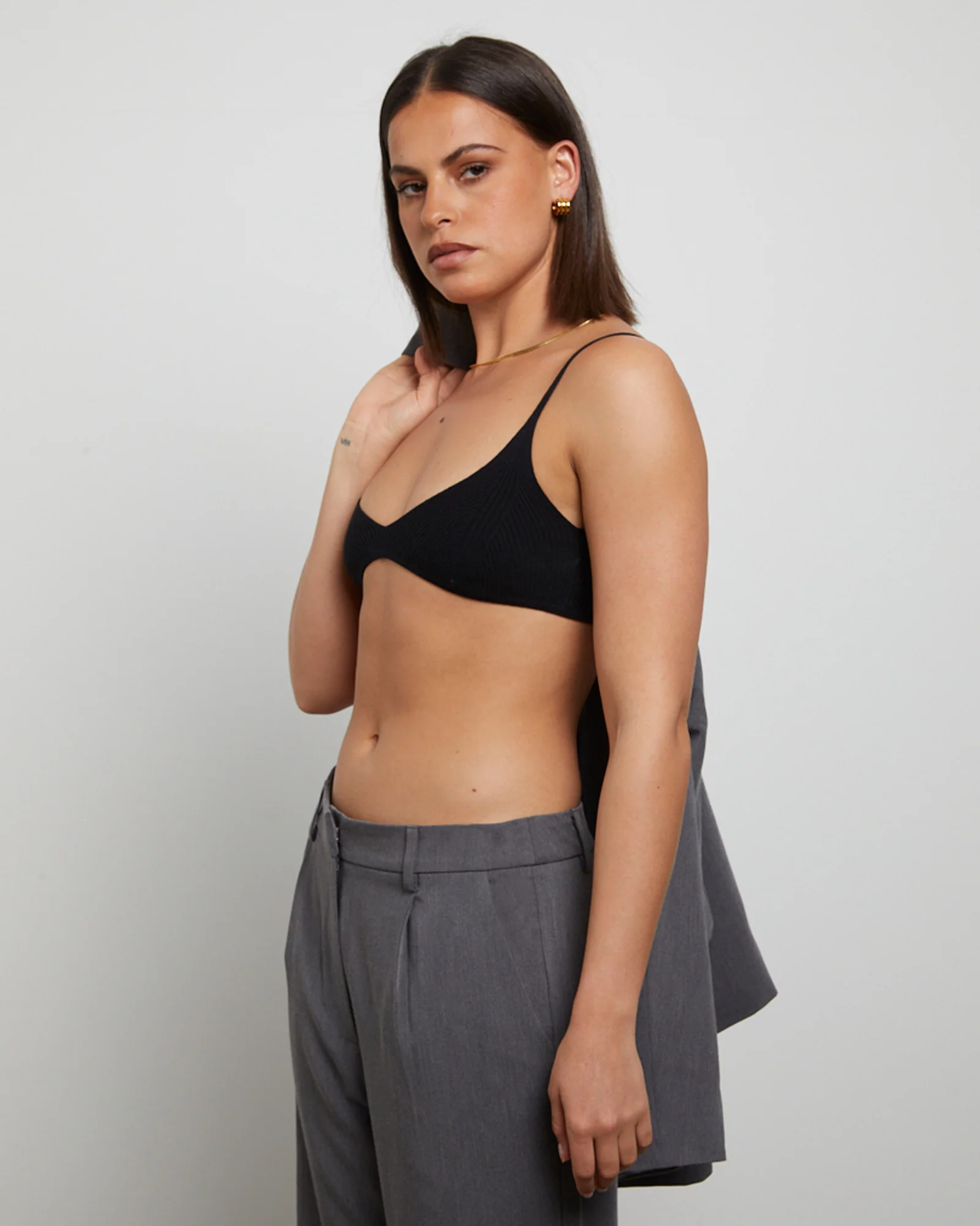 Luxe Knitted Bralette Black - Image 4