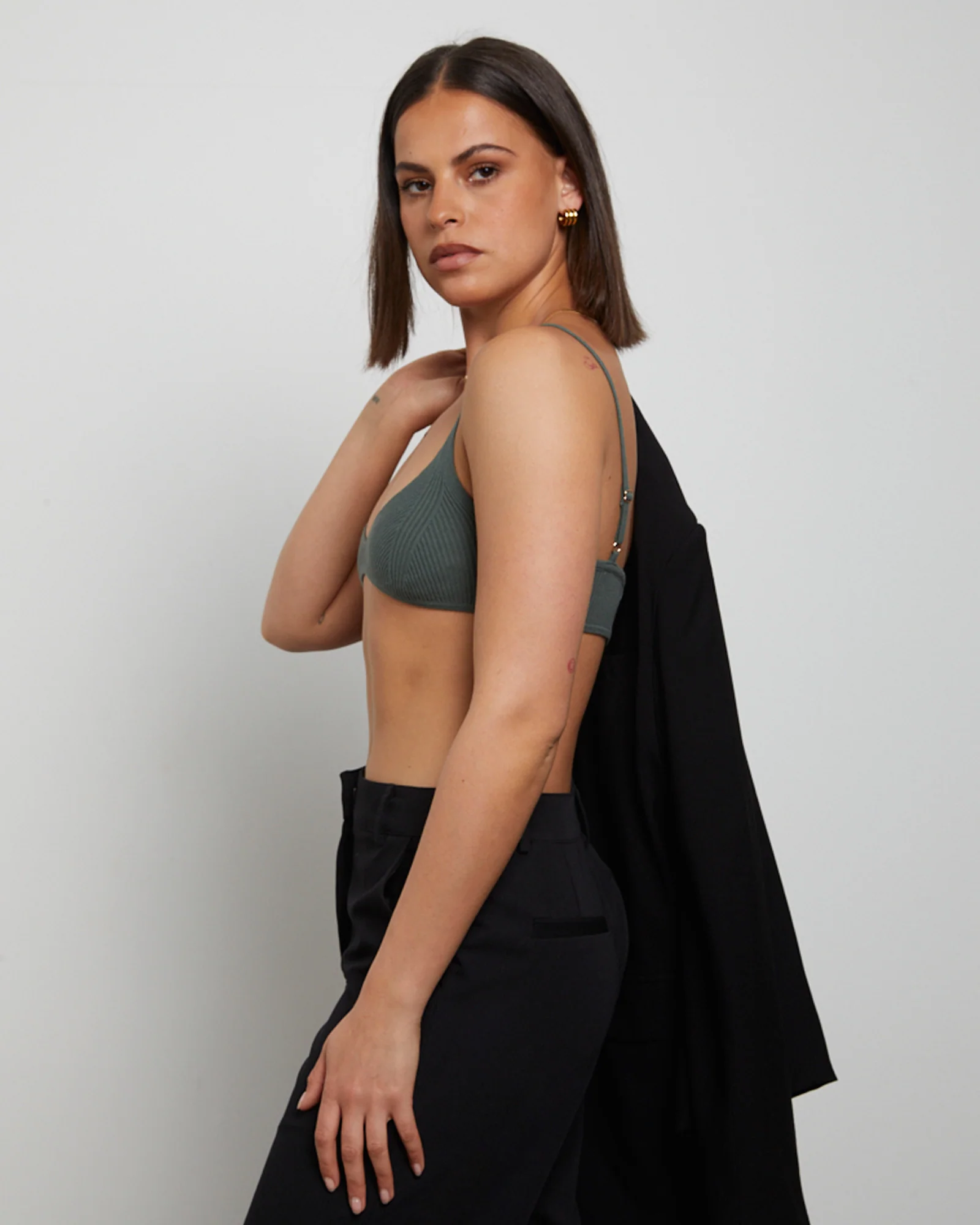 Luxe Knitted Bralette Green - Image 4