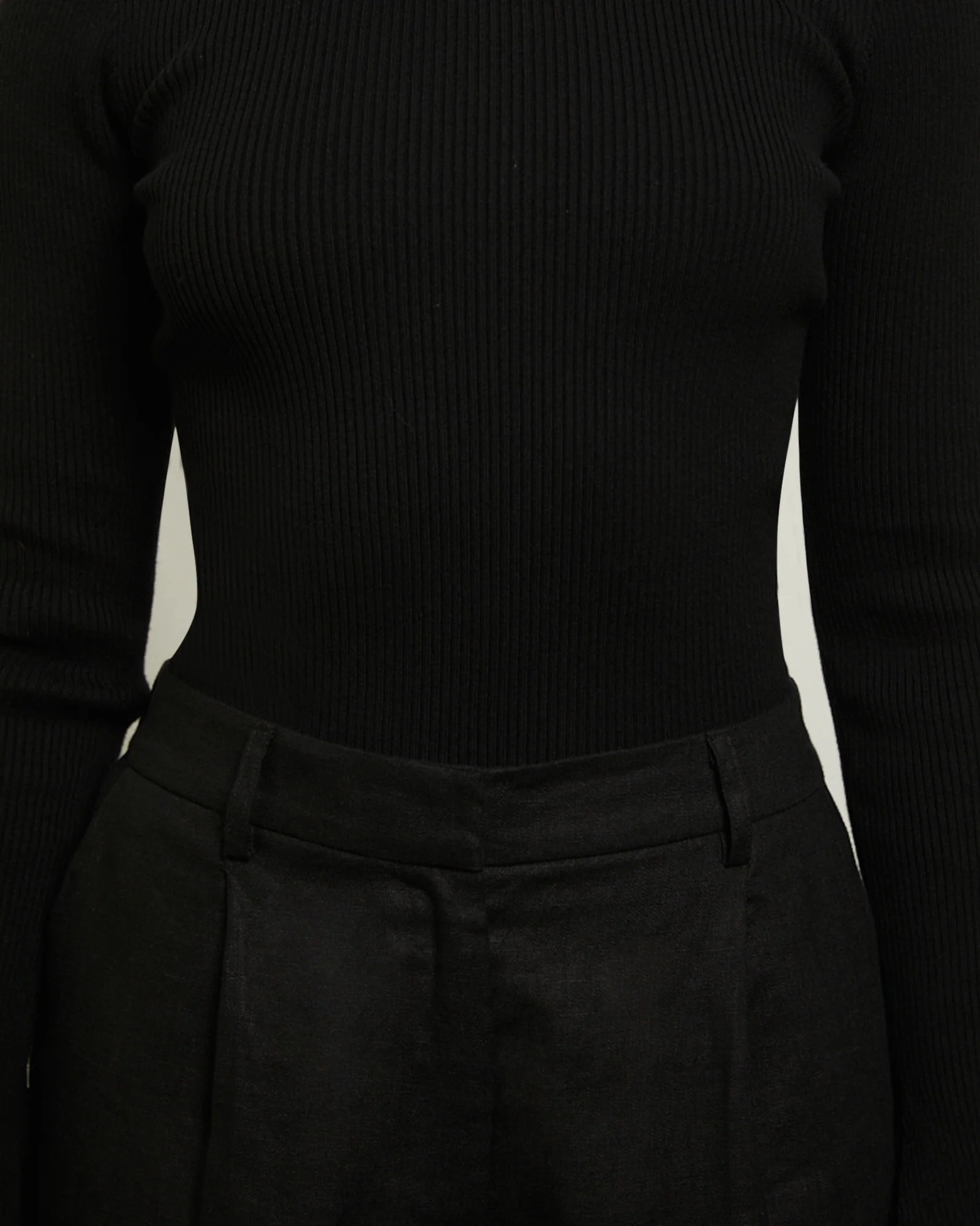 Luxe Knitted Long Sleeve Top in Black - Image 5