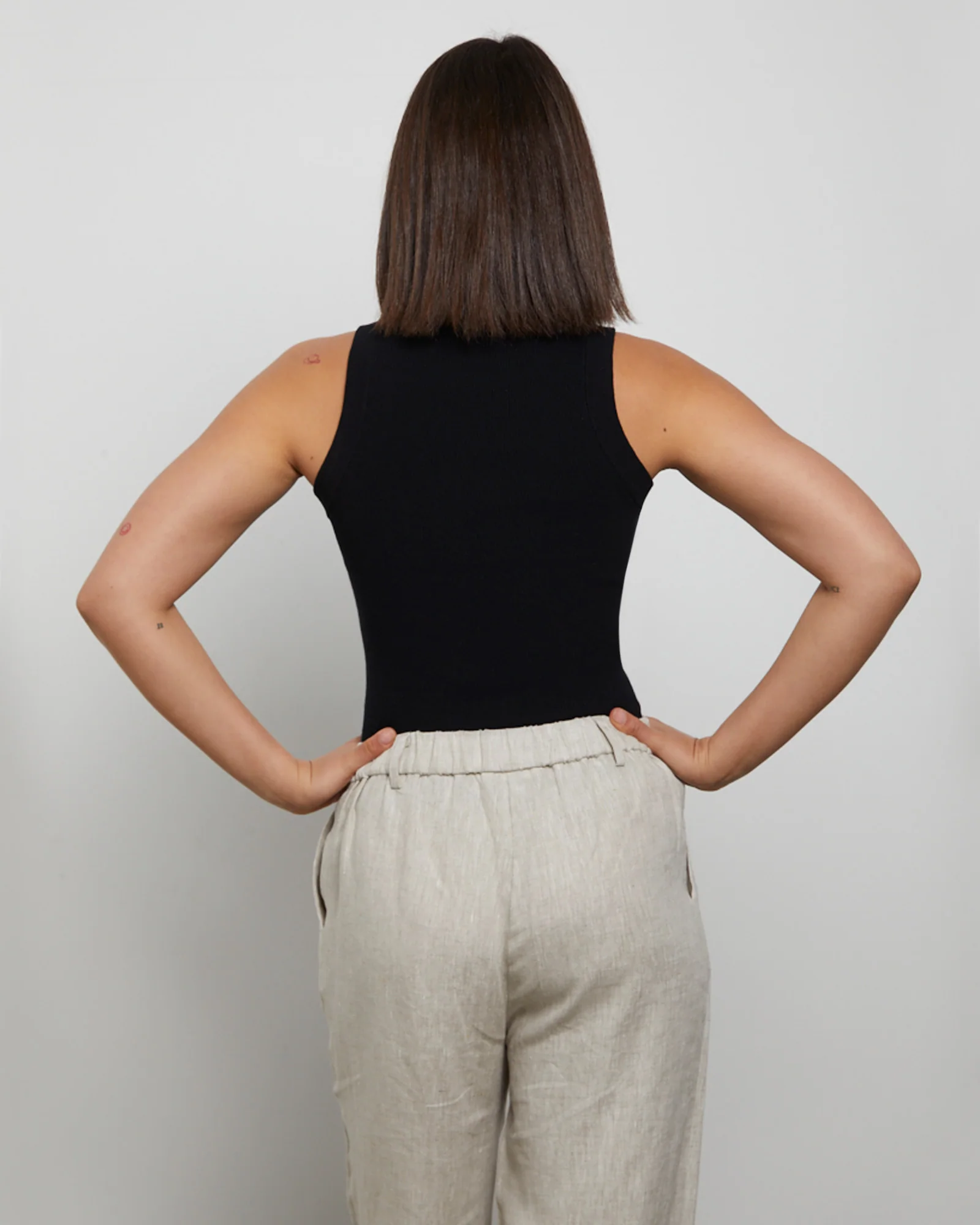 Luxe Knitted Tank Top in Black - Image 2