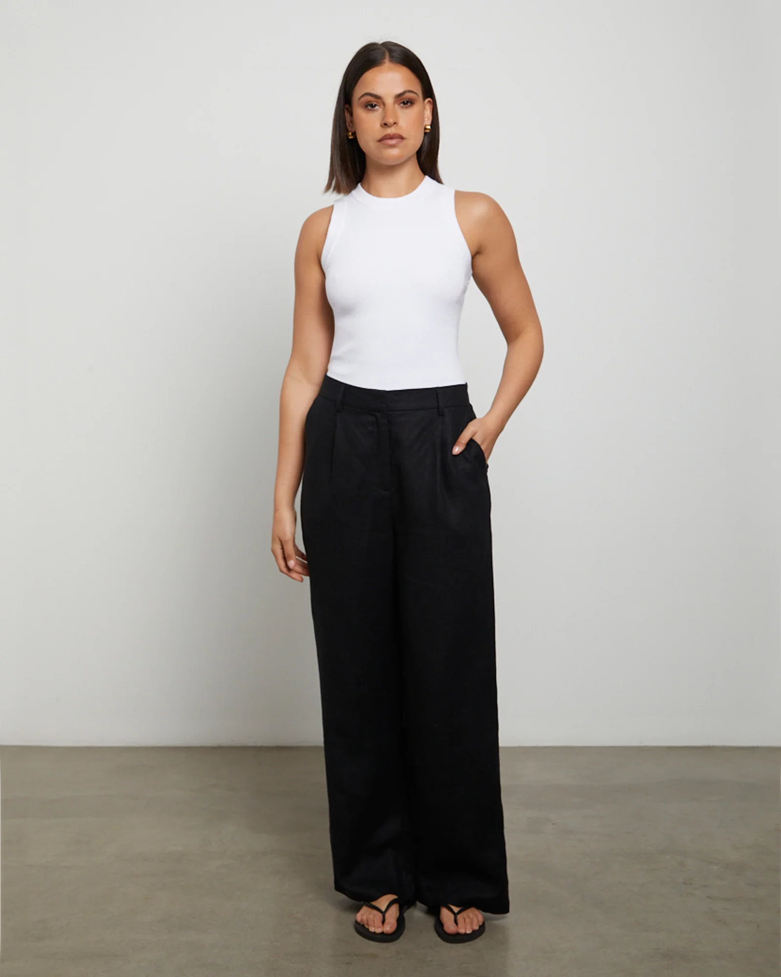 Luxe Knitted Tank Top in White - Image 3