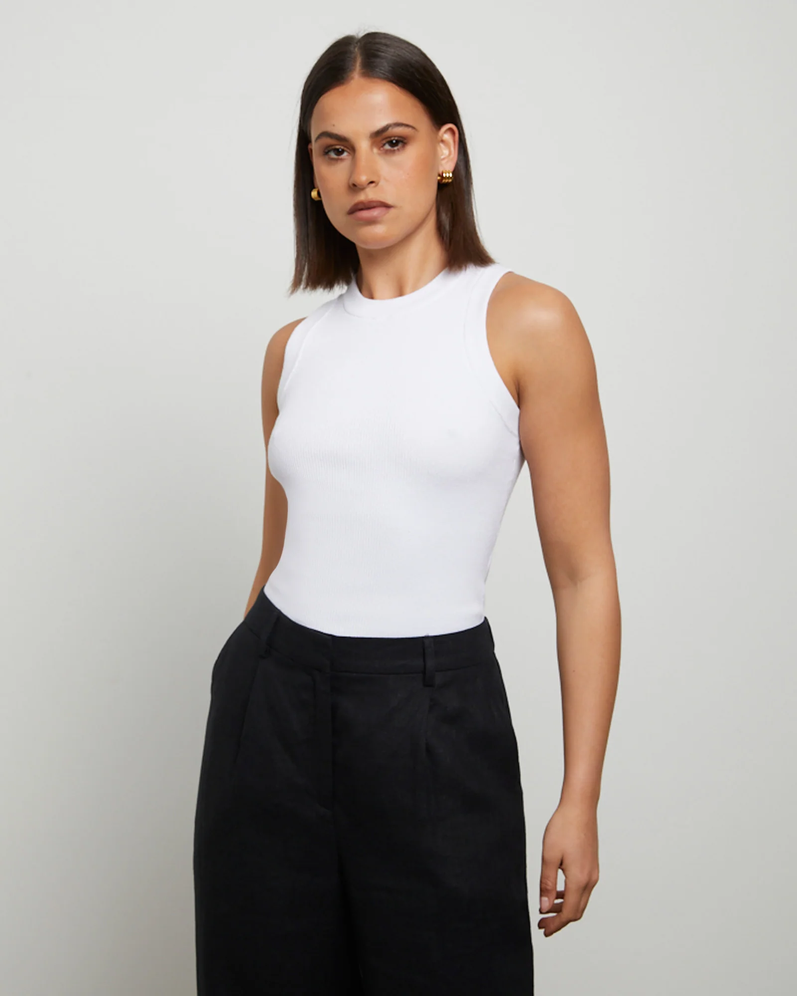 Luxe Knitted Tank Top in White - Image 5