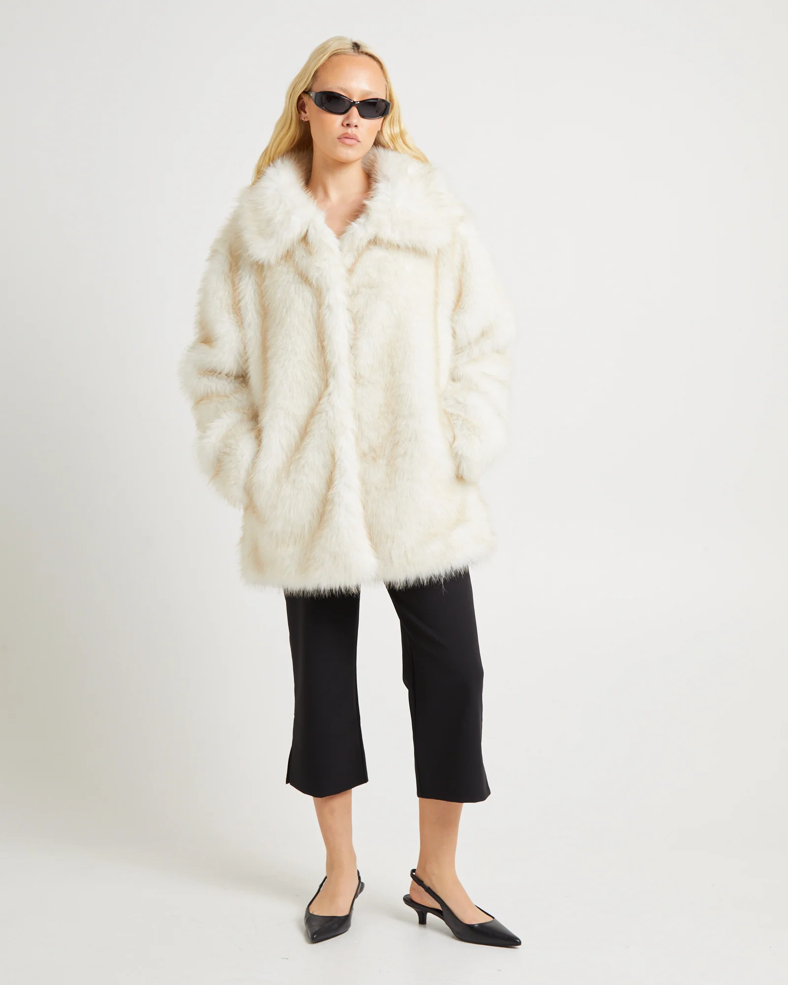 Lydia Longline Fur Coat - Image 3