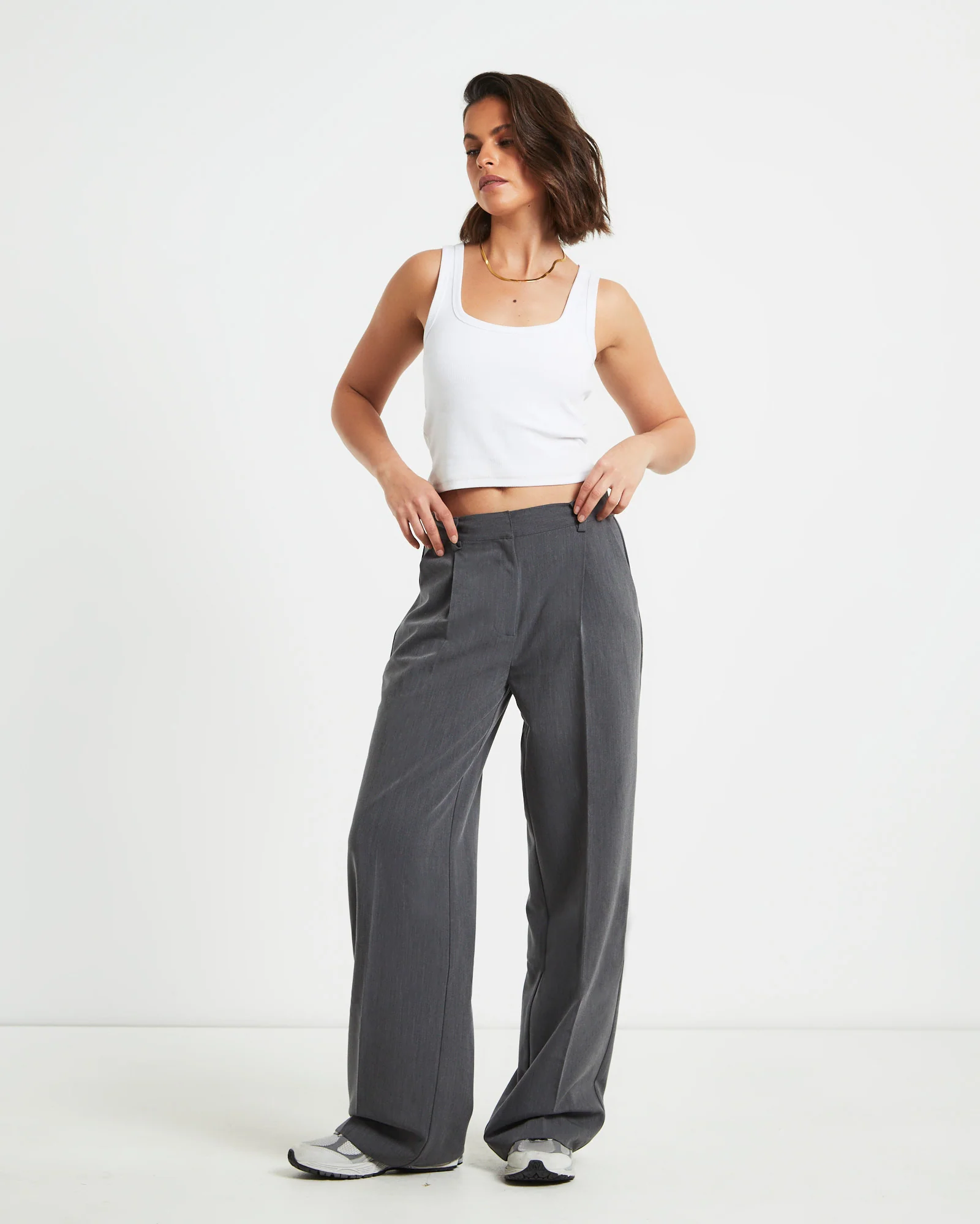 Maeve Wide Leg Pants in Slate Grey - Image 3