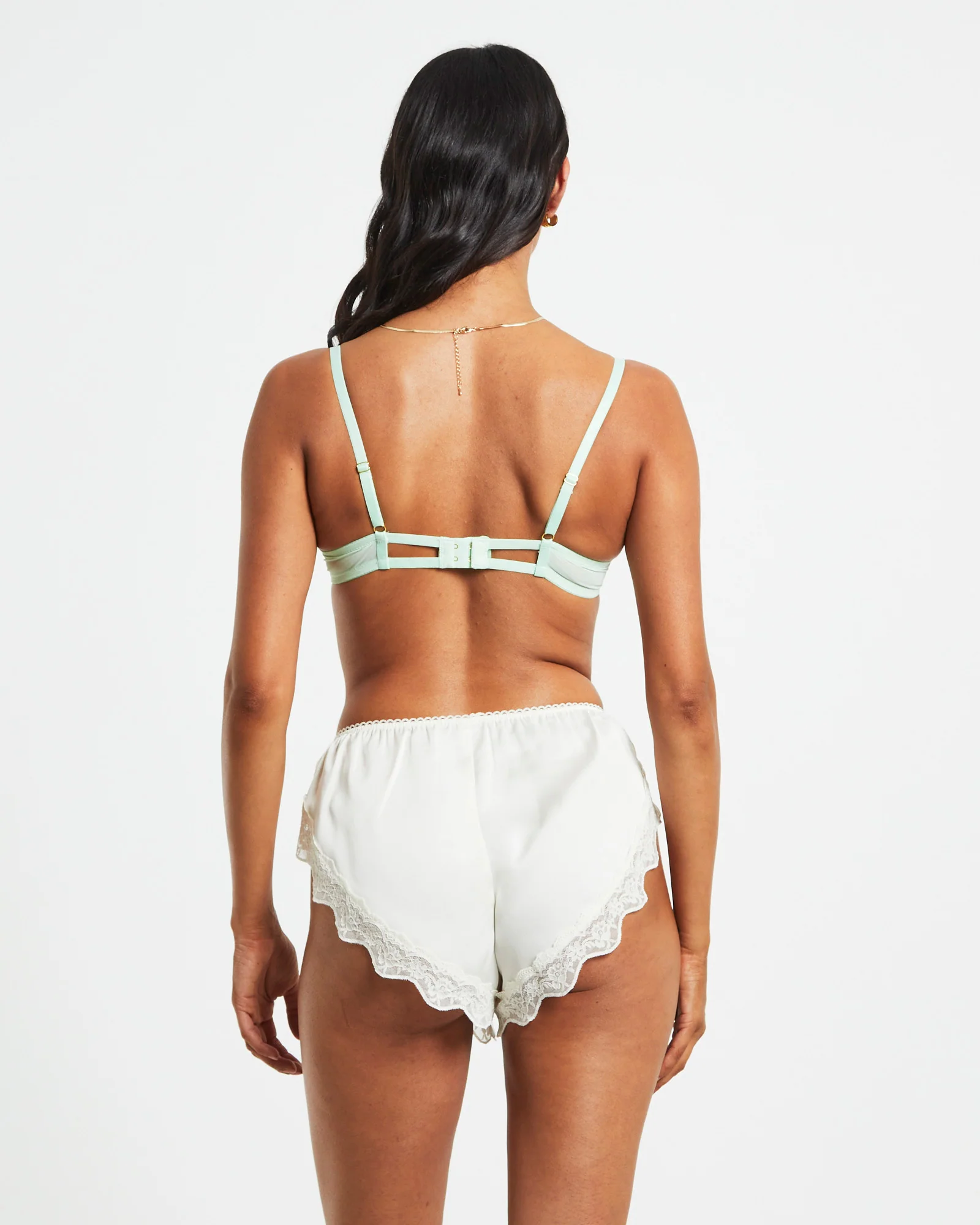 Maple Scallop Lace Cage Bra in Mint Green - Image 2