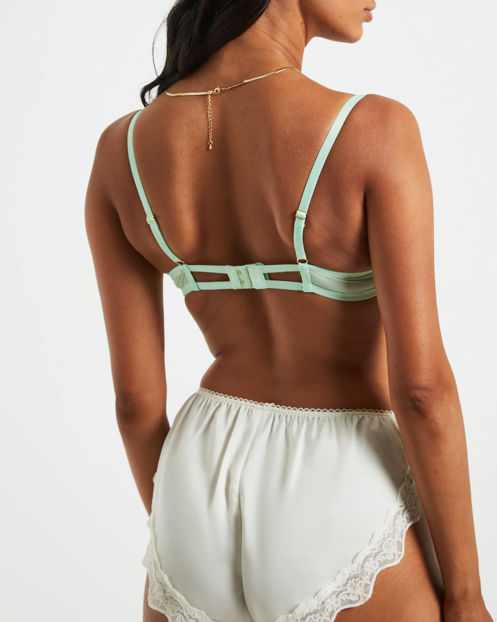 Maple Scallop Lace Cage Bra in Mint Green - Image 5