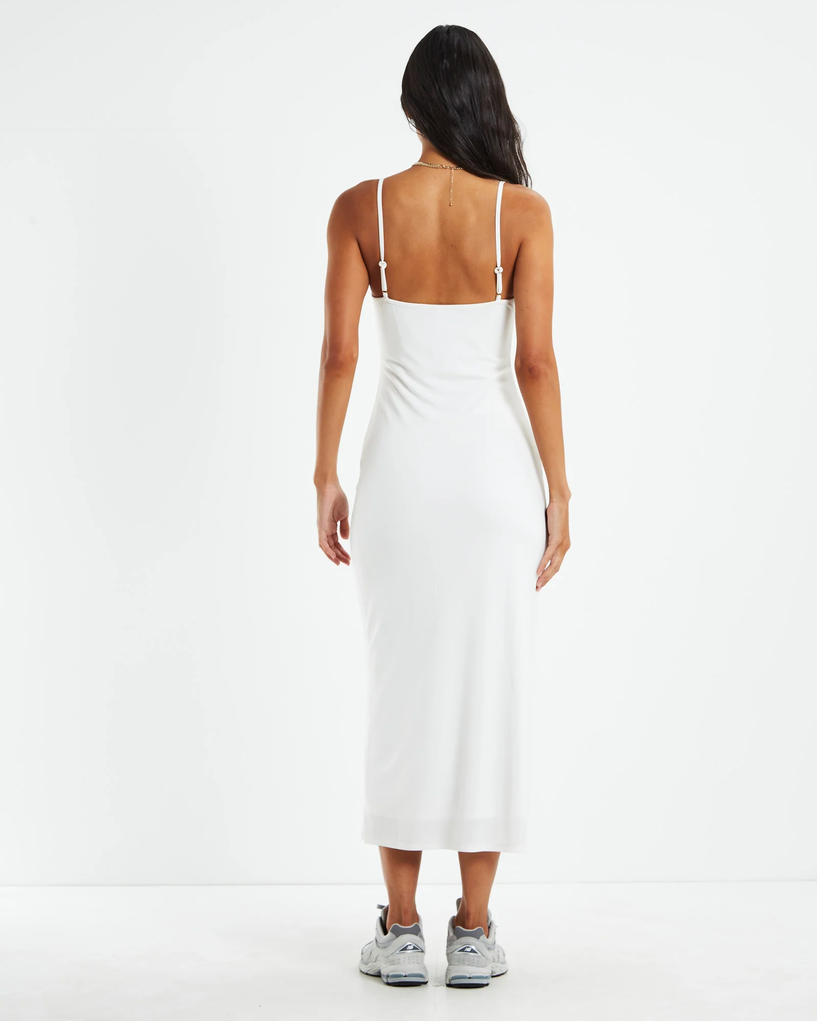 Marissa Slinky Keyhole Dress Off White - Image 2