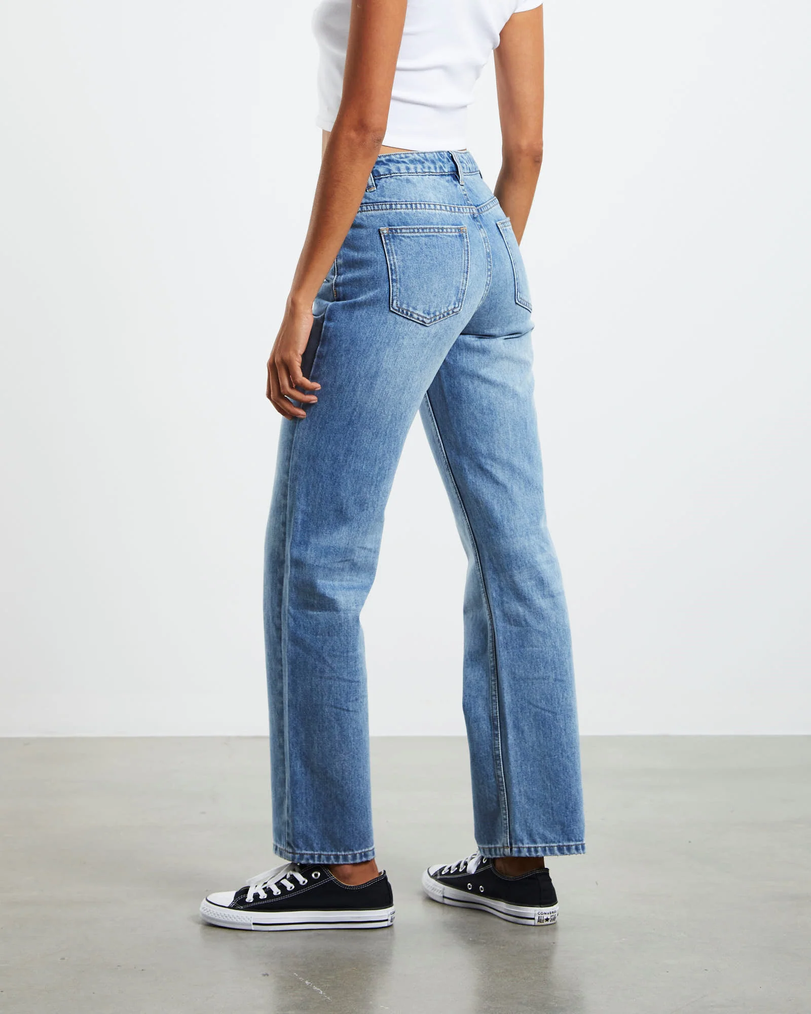 Marley Low Rise Straight Leg Jeans 90's Blue - Image 4