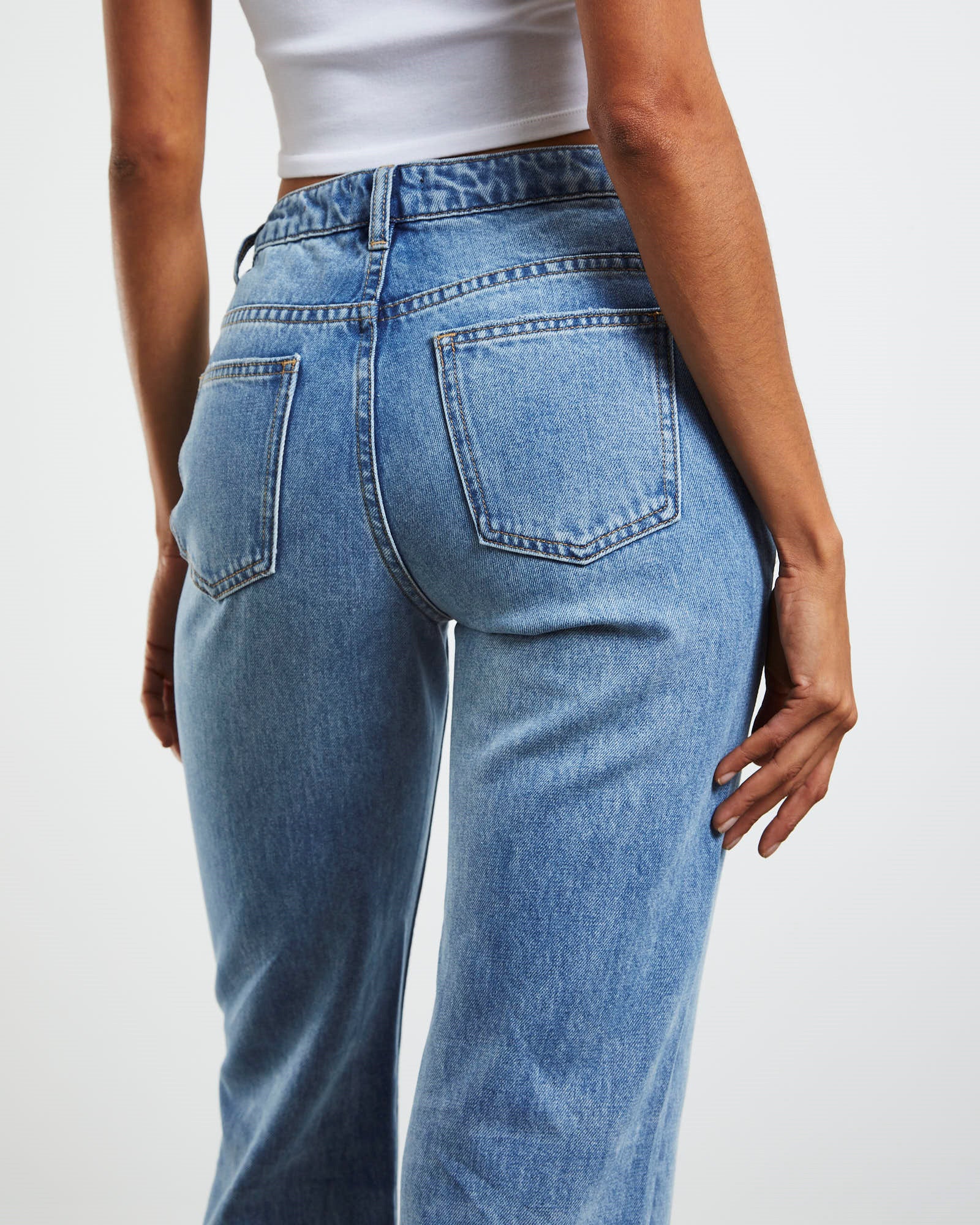 Marley Low Rise Straight Leg Jeans 90's Blue - Image 6