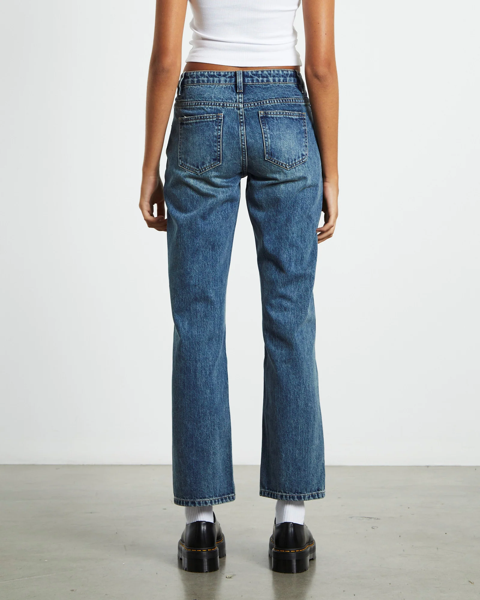 Marley Low Rise Straight Leg Jeans Vintage Tint Blue - Image 2