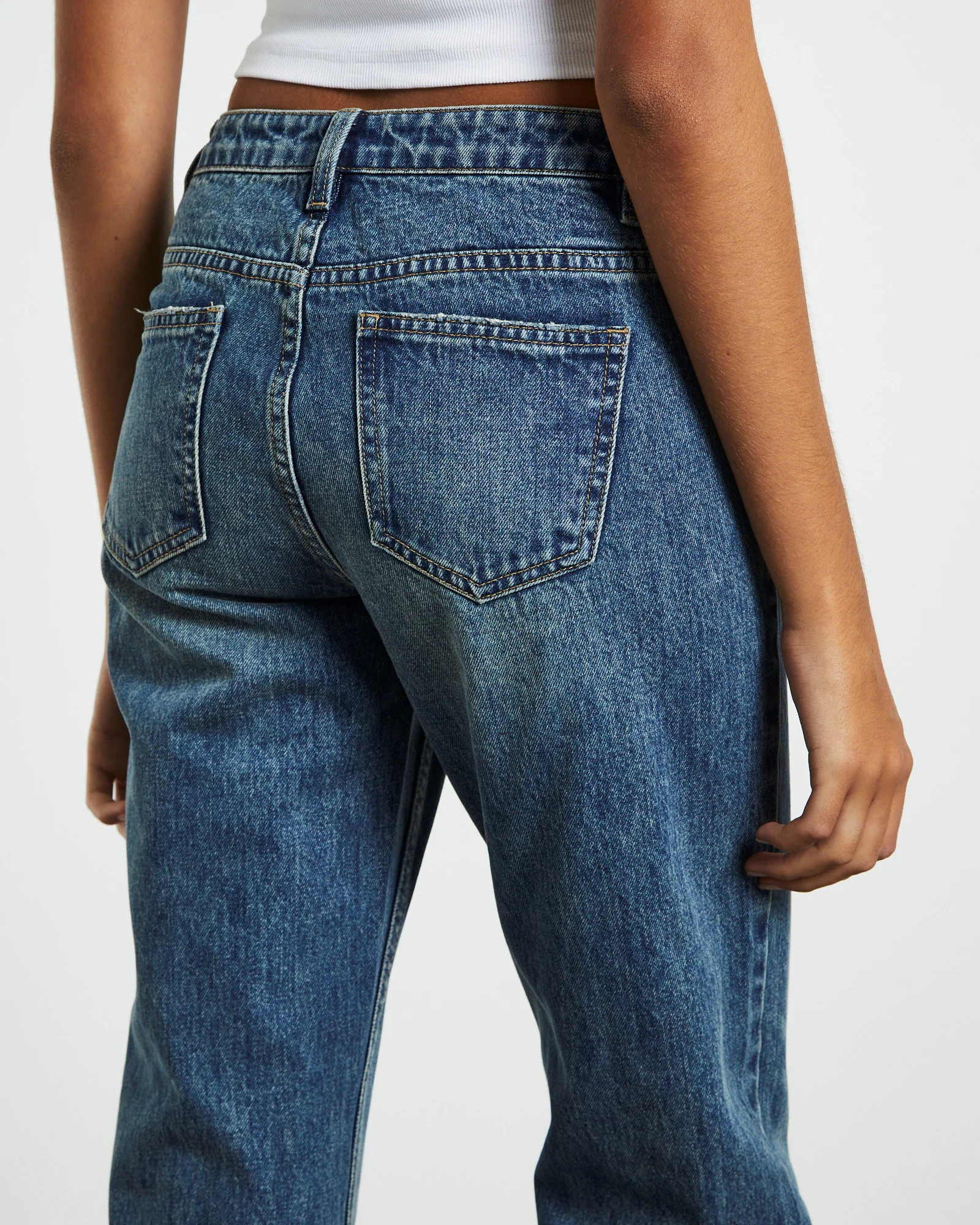 Marley Low Rise Straight Leg Jeans Vintage Tint Blue - Image 6
