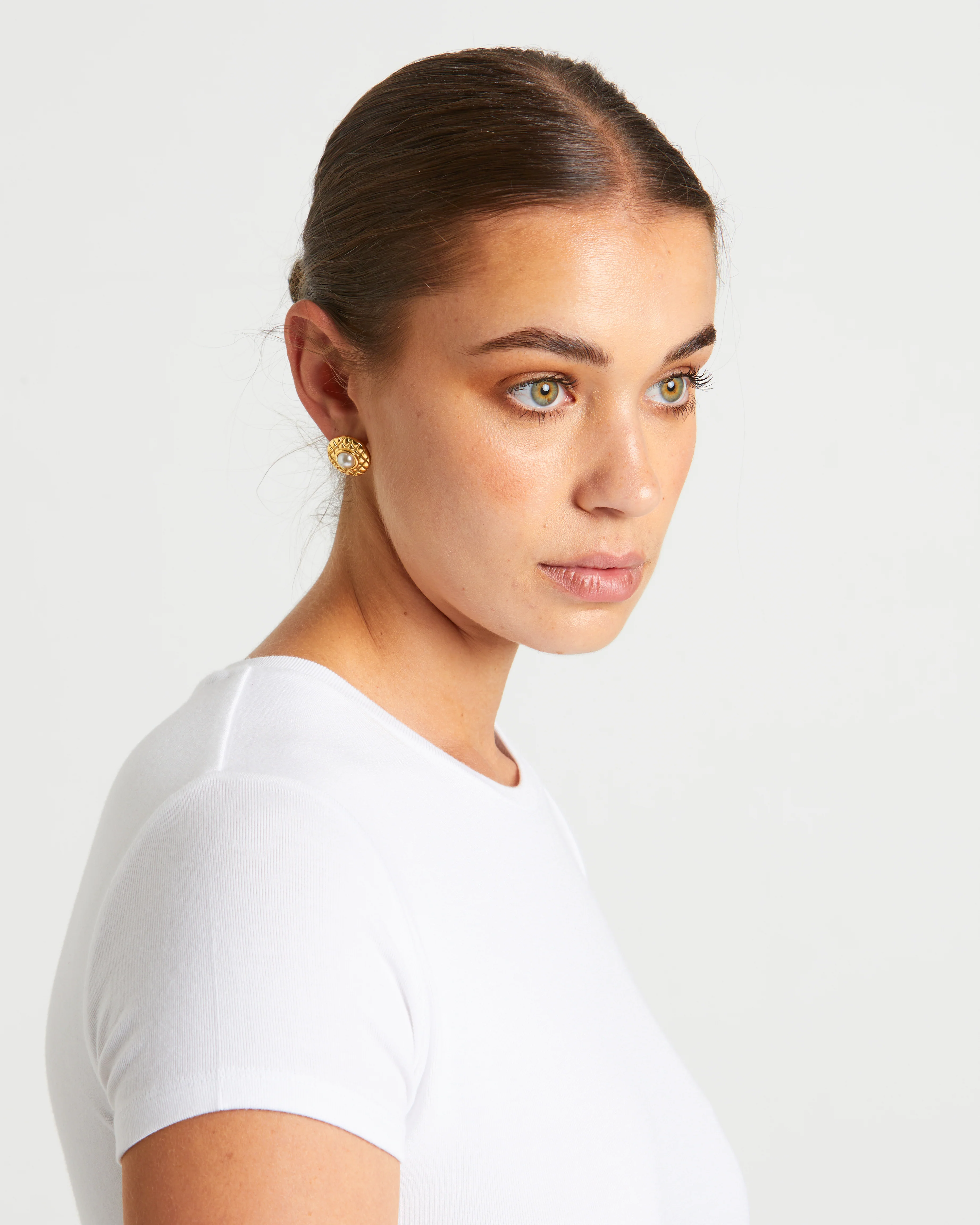 Marni Peral Stud Earrings in Gold - Image 2