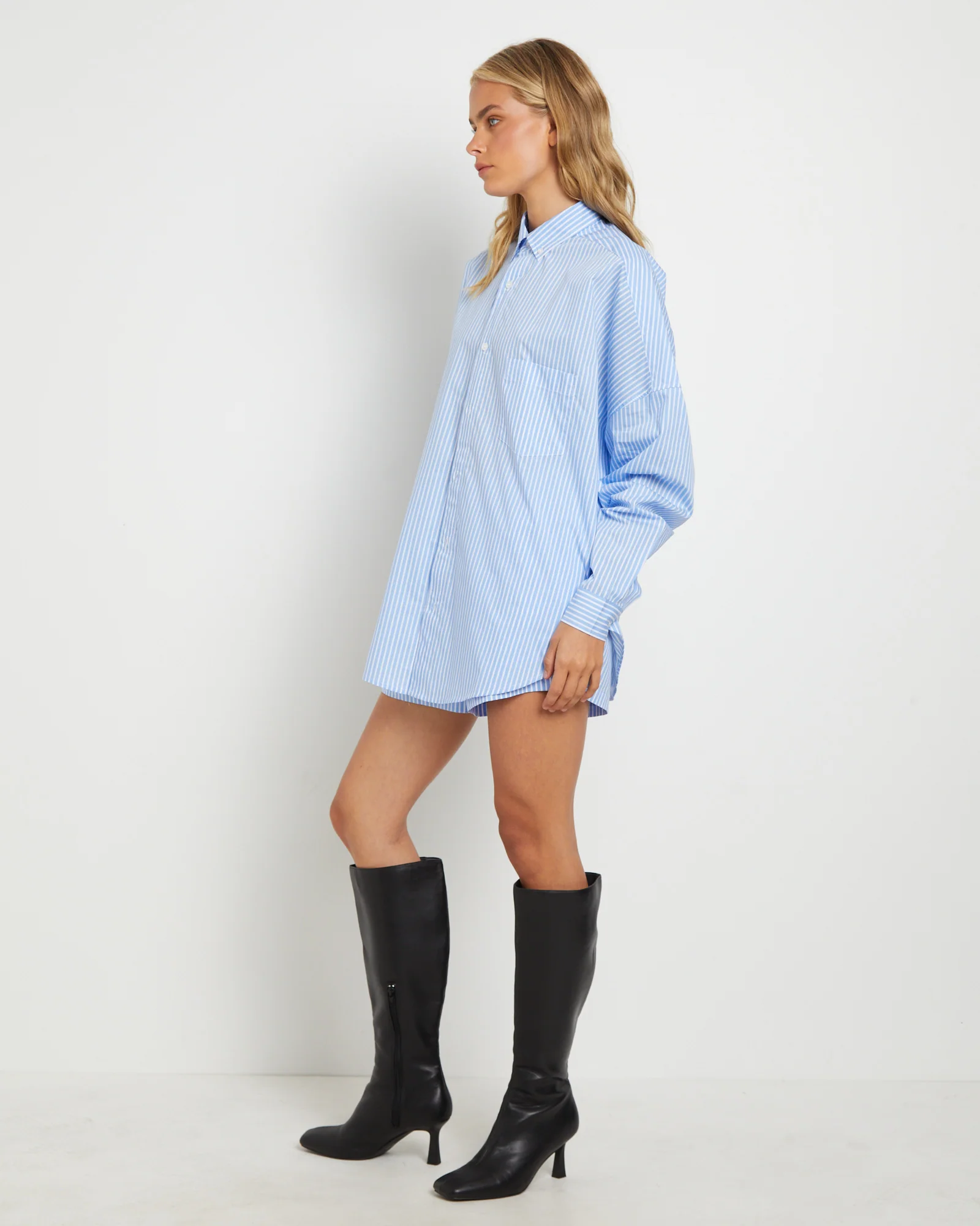 Matilda Long Sleeve Shirt in Blue - Image 4