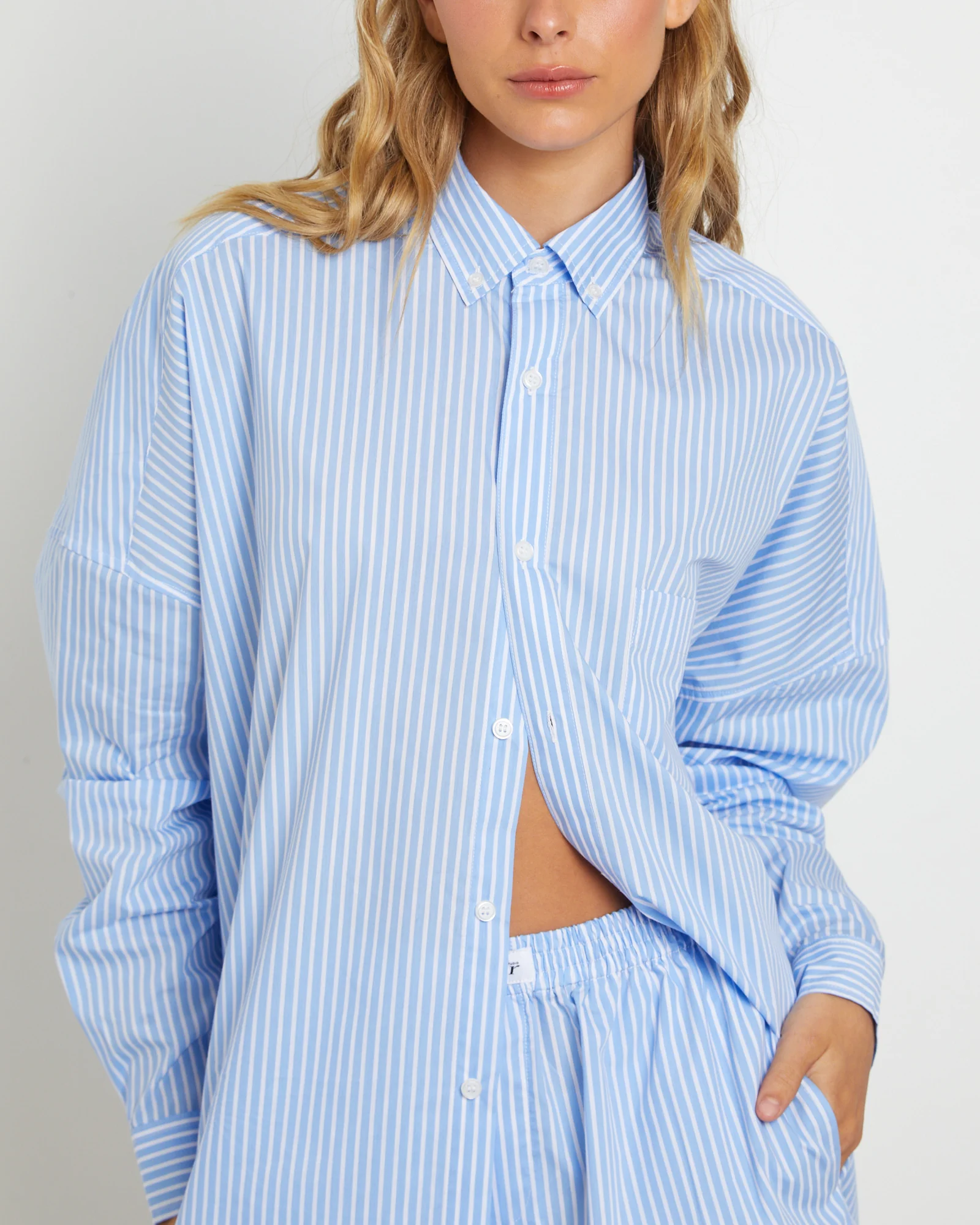Matilda Long Sleeve Shirt in Blue - Image 5