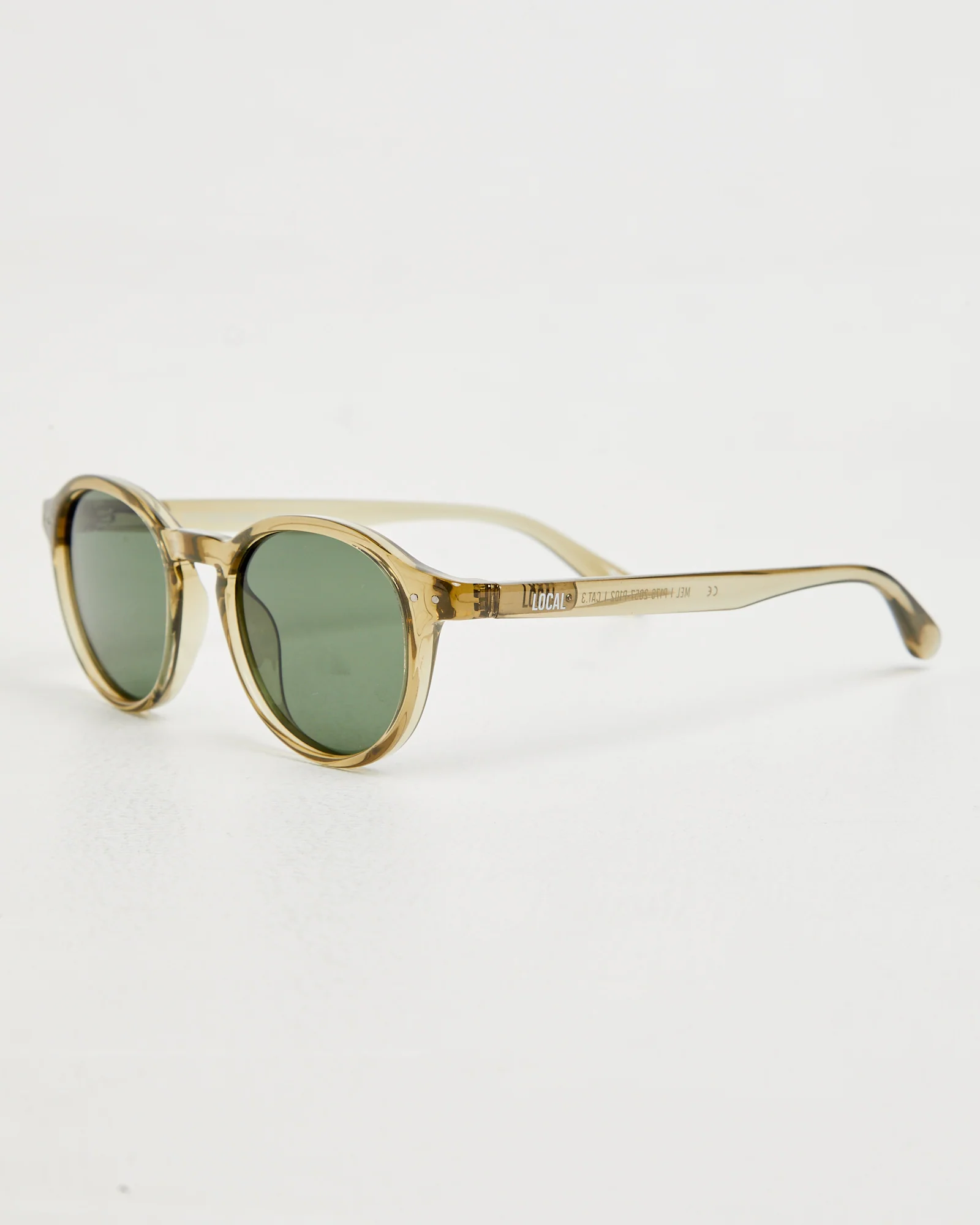 Mel Polished Sunglasses in Ochre Dark Green - Image 2