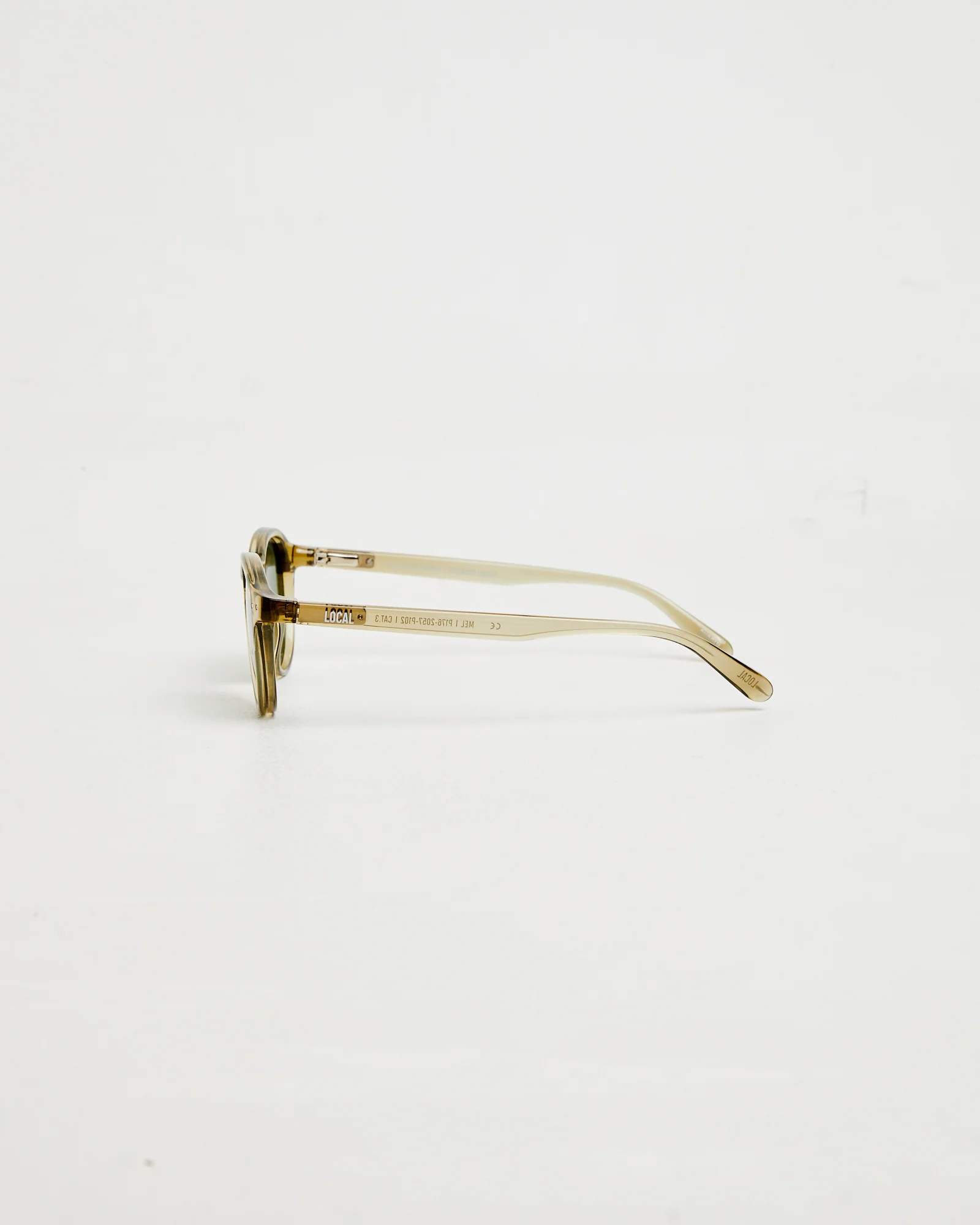 Mel Polished Sunglasses in Ochre Dark Green - Image 3