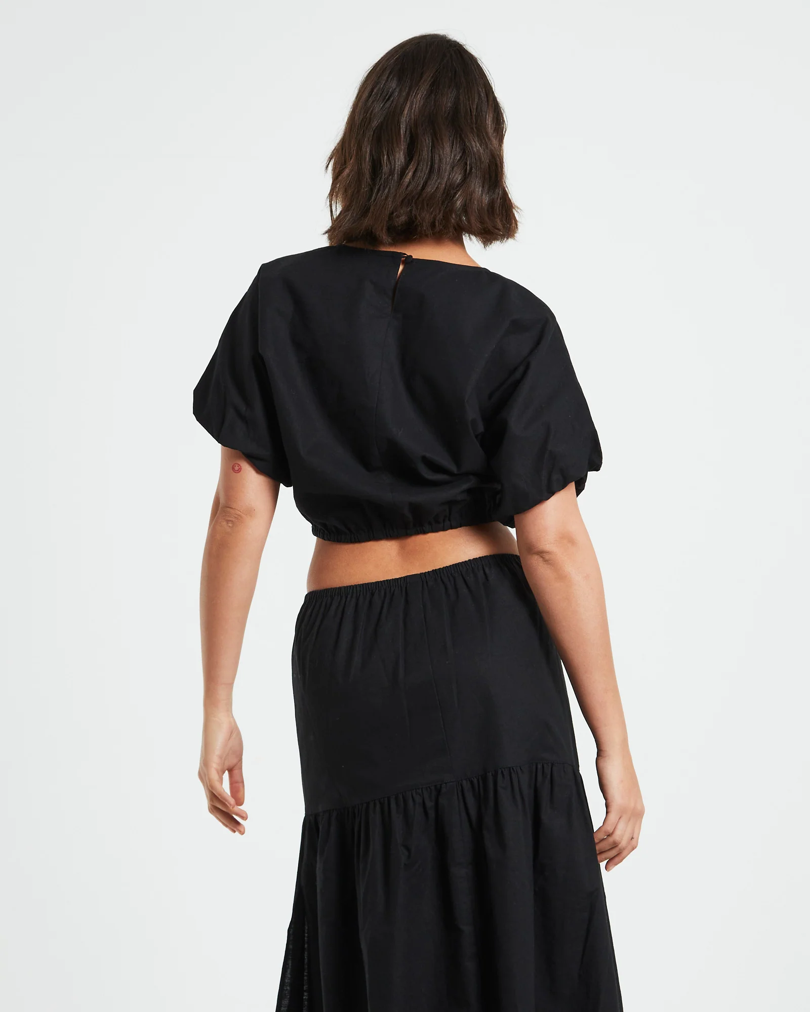 Melody Linen Puff Short Sleeve Top - Image 2