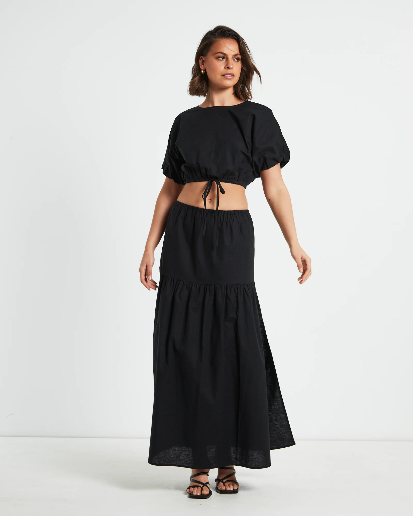 Melody Linen Puff Short Sleeve Top - Image 3
