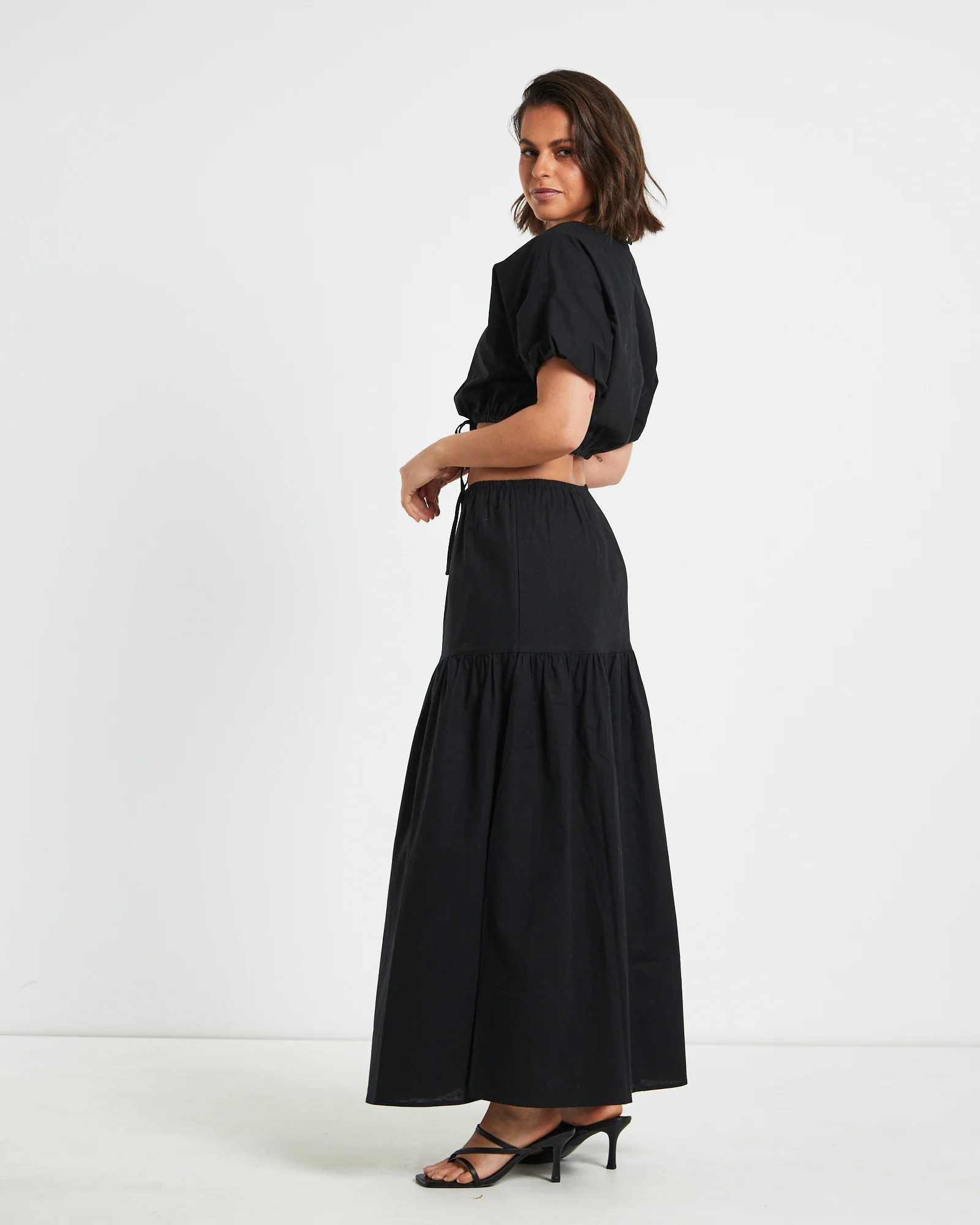 Melody Linen Puff Short Sleeve Top - Image 4