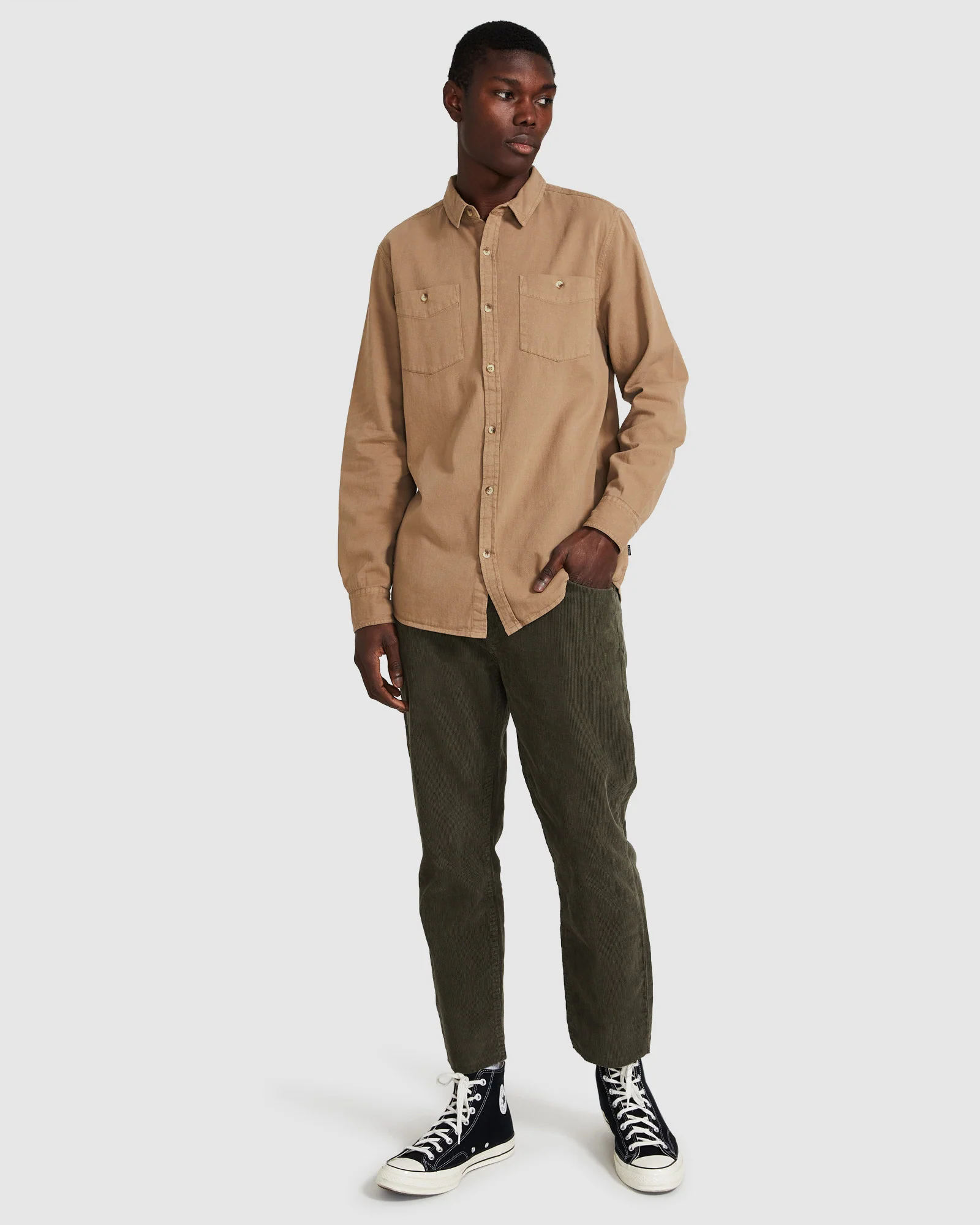 Men At Work Drill Shirt Sand - Image 3